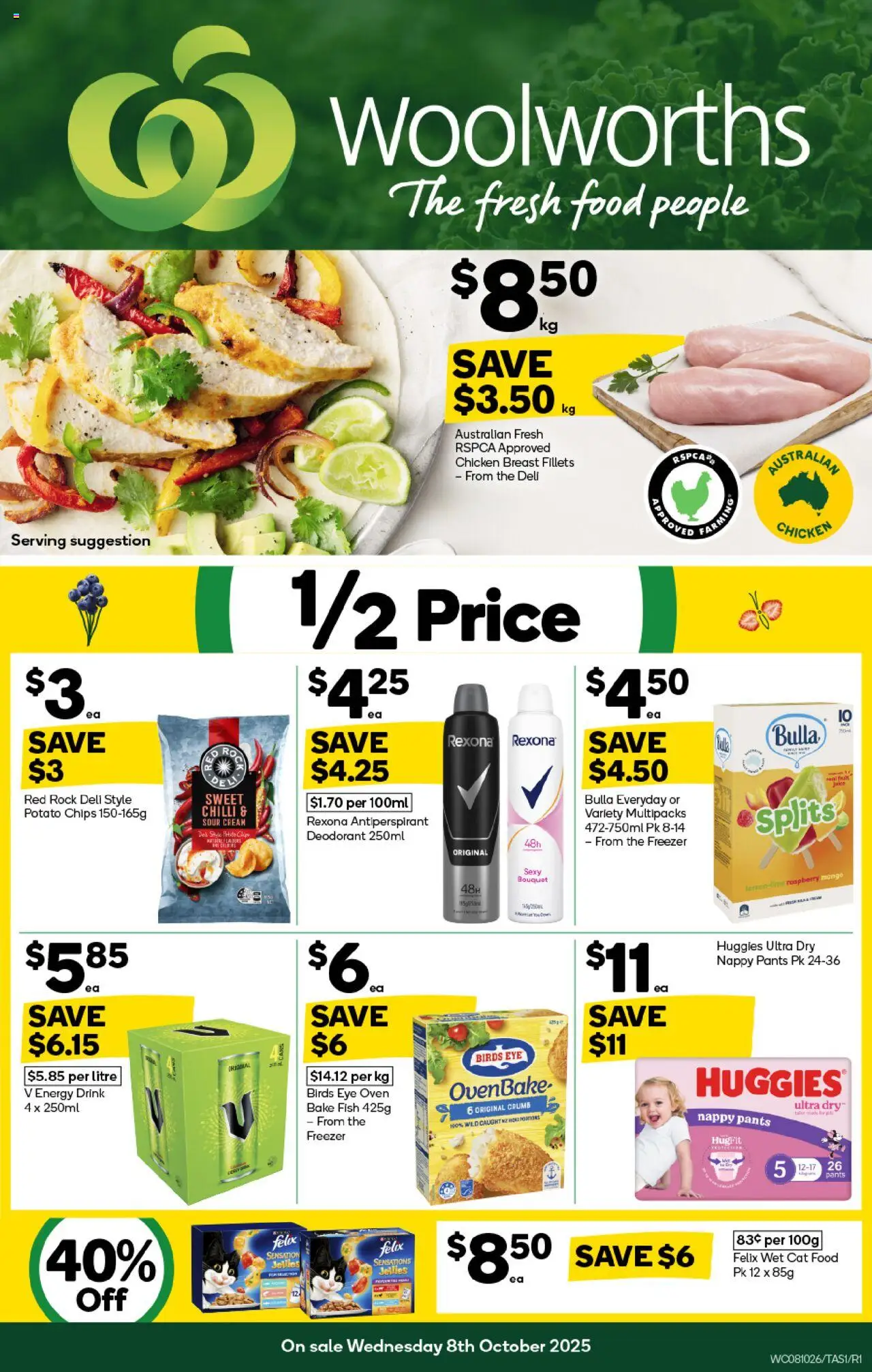 Woolworths catalogue - valid from 08.10.2025 | Page: 1 | Products: Fish, Antiperspirant, Mango, Chilli