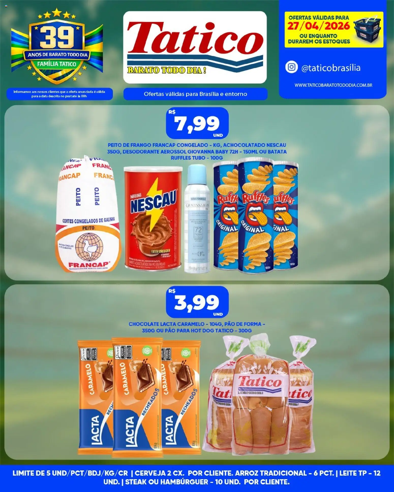 Tatico Folheto - válido de 28.04.2026 | Página: 23 | Produtos: Achocolatado, Chocolate, Hambúrguer, Peito de frango