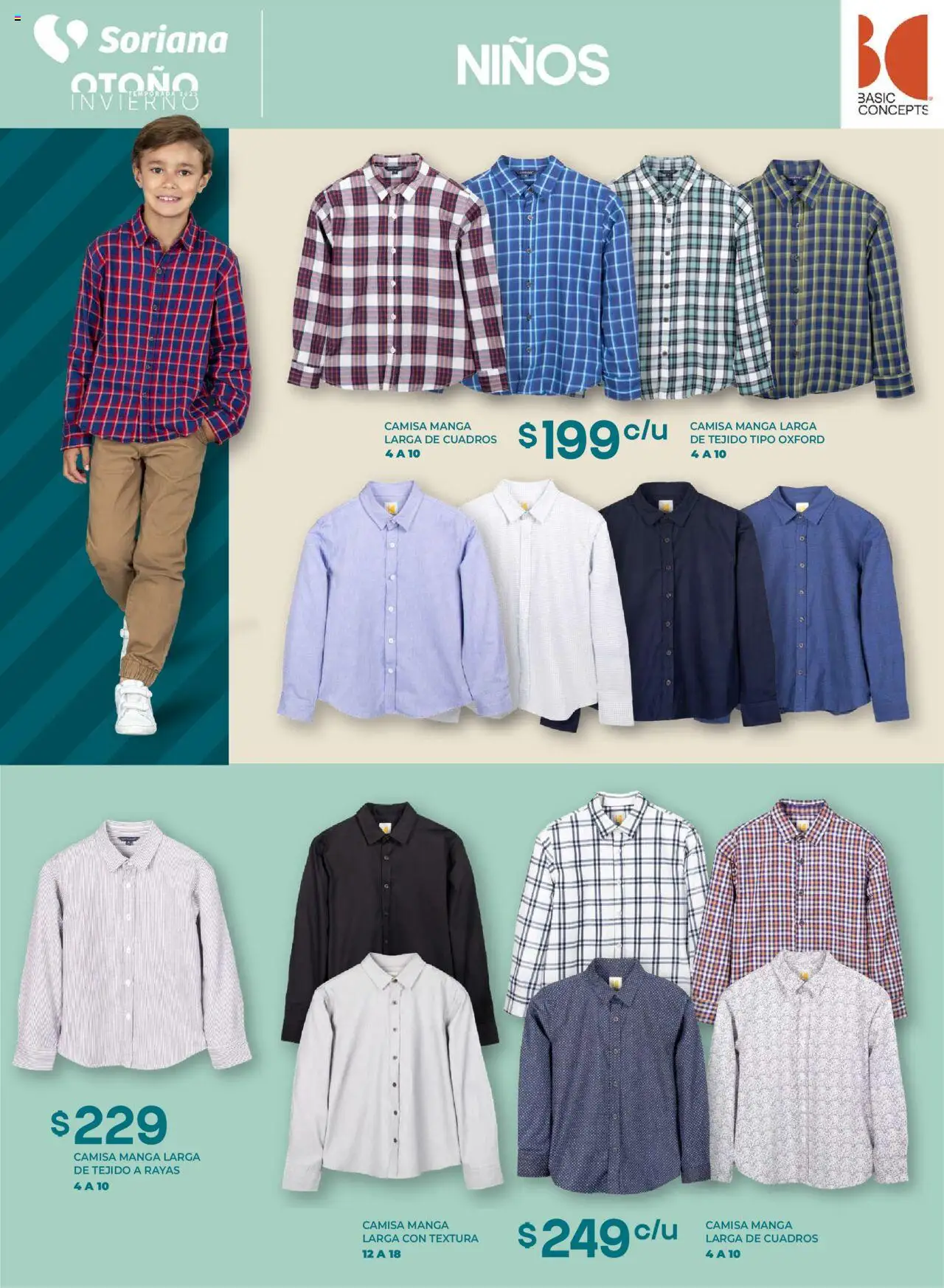 Nuevas ofertas de Soriana válidas en toda la República Mexicana desde el 25.09.2025. ¡Encuentra las mejores ofertas en Soriana - Catálogo Híper Otoño Invierno 2025! | Página: 24 | Productos: Camisa, Manga