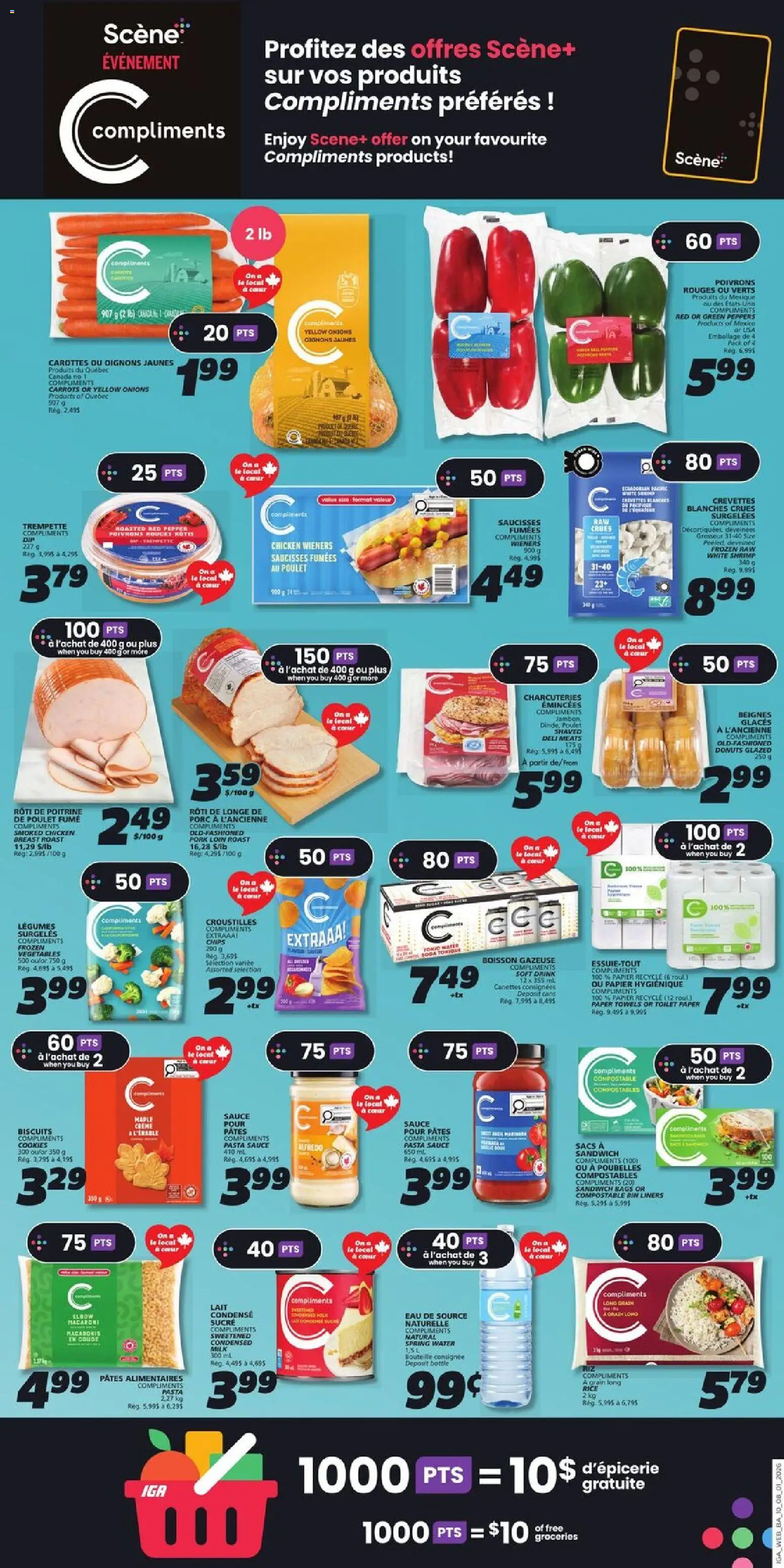 IGA flyer valid from 08.01.2026 | Page: 12 | Products: Rice, Pasta, Chips, Pork