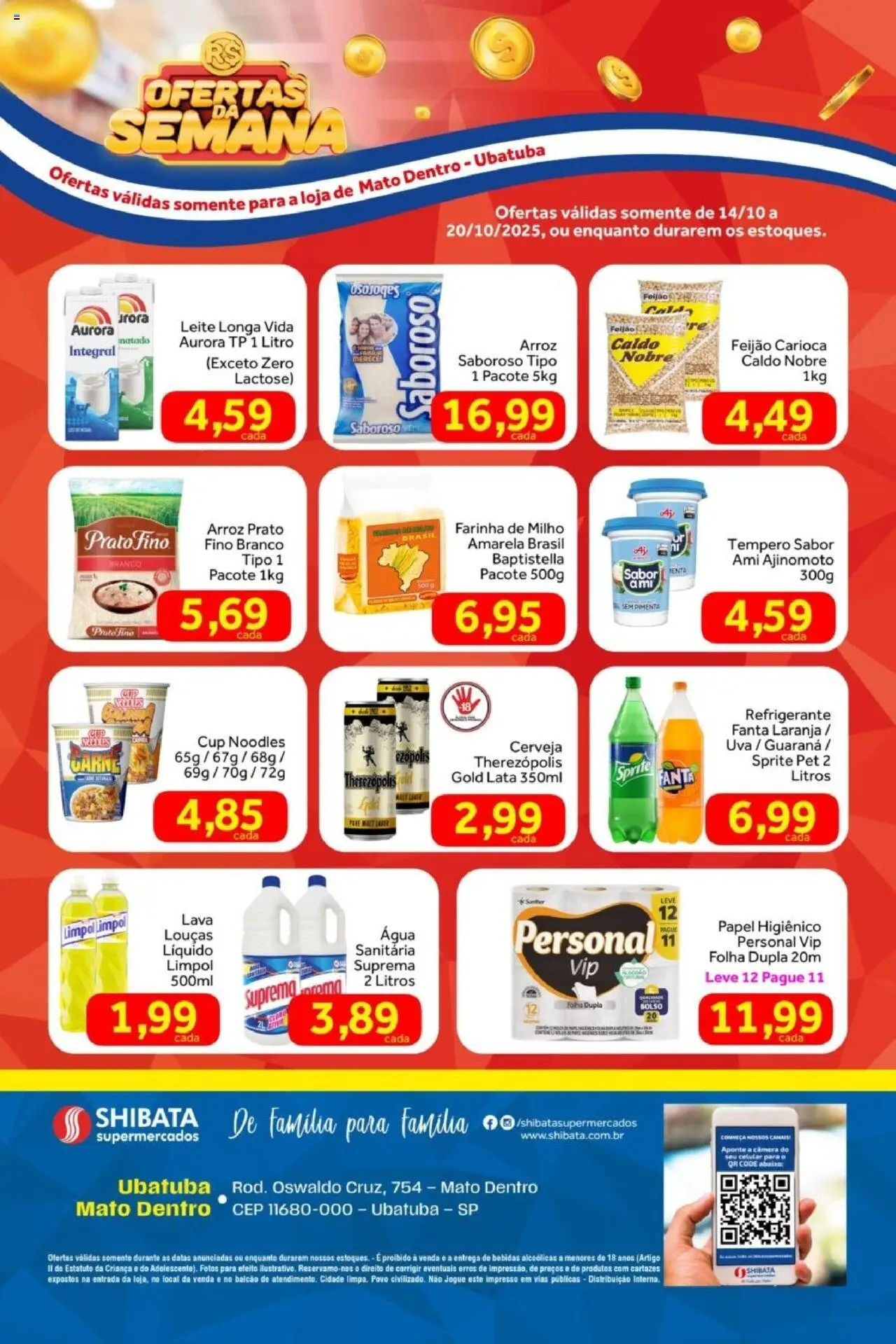Shibata Folheto - válido de 14.10.2025 | Página: 2 | Produtos: Fanta, Leite, Refrigerante, Papel higiênico