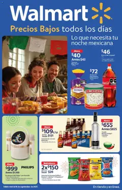 Nuevas ofertas de Walmart válidas en toda la República Mexicana desde el 08.09.2025. ¡Encuentra las mejores ofertas en Walmart - Folleto Tu Noche Mexicana! | Página: 1