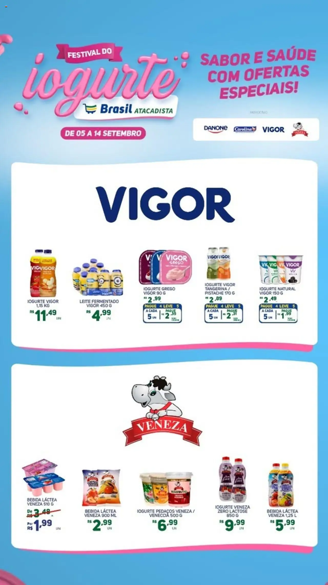 Brasil Atacadista Folheto - válido de 05.09.2025 | Página: 1 | Produtos: Pistache, Leite, Iogurte, Bebida