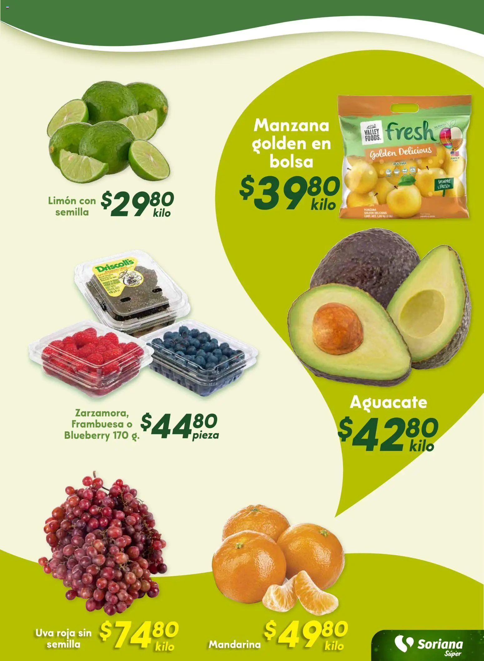 Nuevas ofertas de Soriana válidas en toda la República Mexicana desde el 04.12.2025. ¡Encuentra las mejores ofertas en Soriana - Fin de Semana Súper: Tijuana, Mexicali, Ensenada, San Luis Río Colorado y Tecate! | Página: 9 | Productos: Bolsa, Limón, Aguacate, Uva