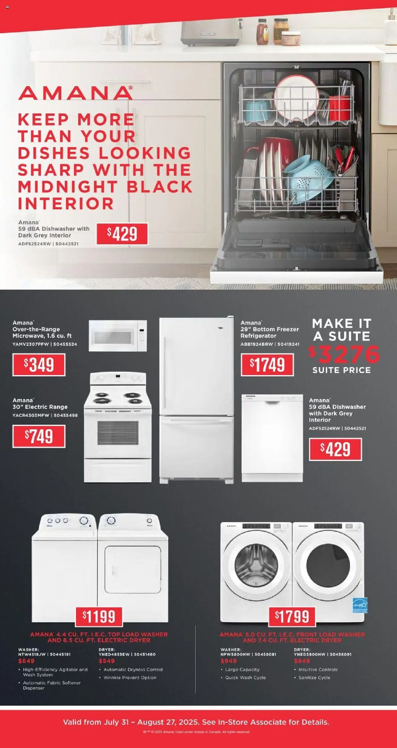 Leon's flyer valid from 31.07.2025 | Page: 6 | Products: Freezer, Dryer, Dishwasher, Fabric softener