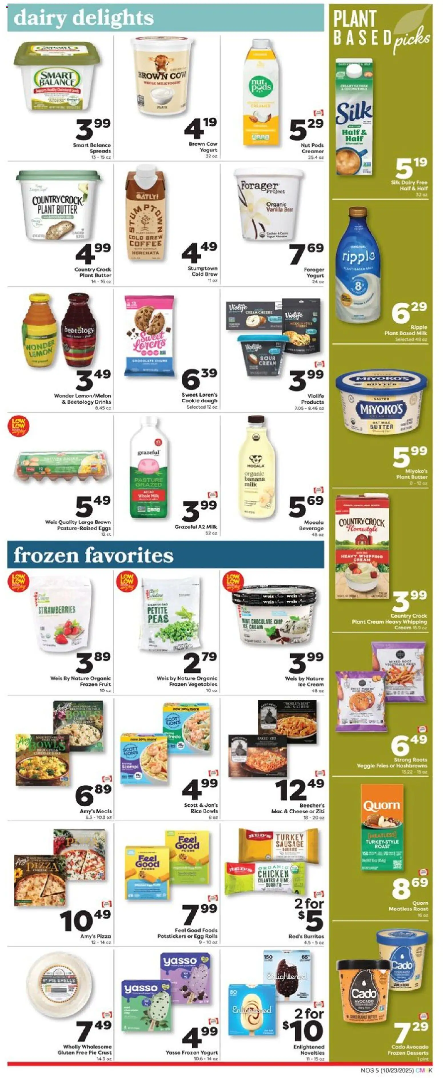 Weis Ad - valid from 23.10.2025 | Page: 5 | Products: Butter, Eggs, Avocado, Lemon
