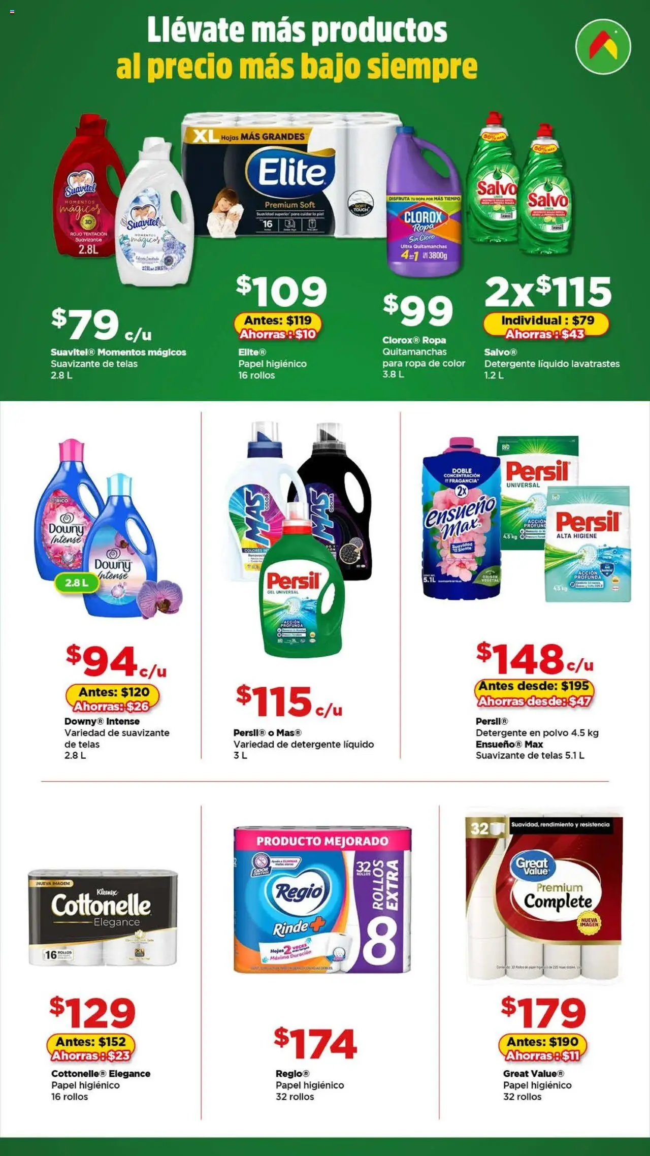 Nuevas ofertas de Bodega Aurrerá válidas en toda la República Mexicana desde el 14.10.2025. ¡Encuentra las mejores ofertas en Bodega Aurrerá folleto Productos de limpieza! | Página: 2 | Productos: Quitamanchas, Suavizante de telas, Ropa, Polvo