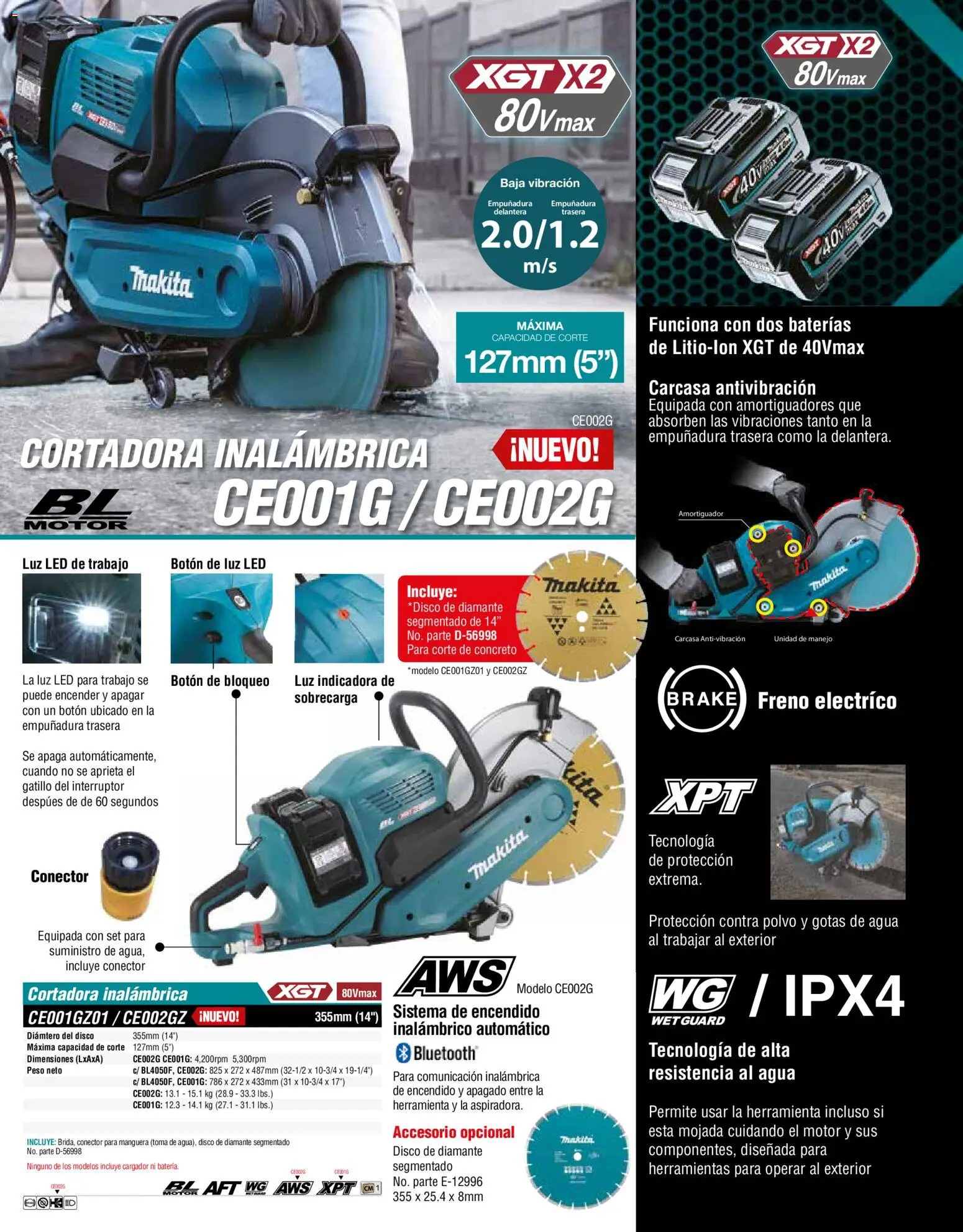 Nuevas ofertas de Makita válidas en toda la República Mexicana desde el 01.01.2024. ¡Encuentra las mejores ofertas en Makita catálogo General! | Página: 32 | Productos: Manguera, Cargador, Conector, Disco