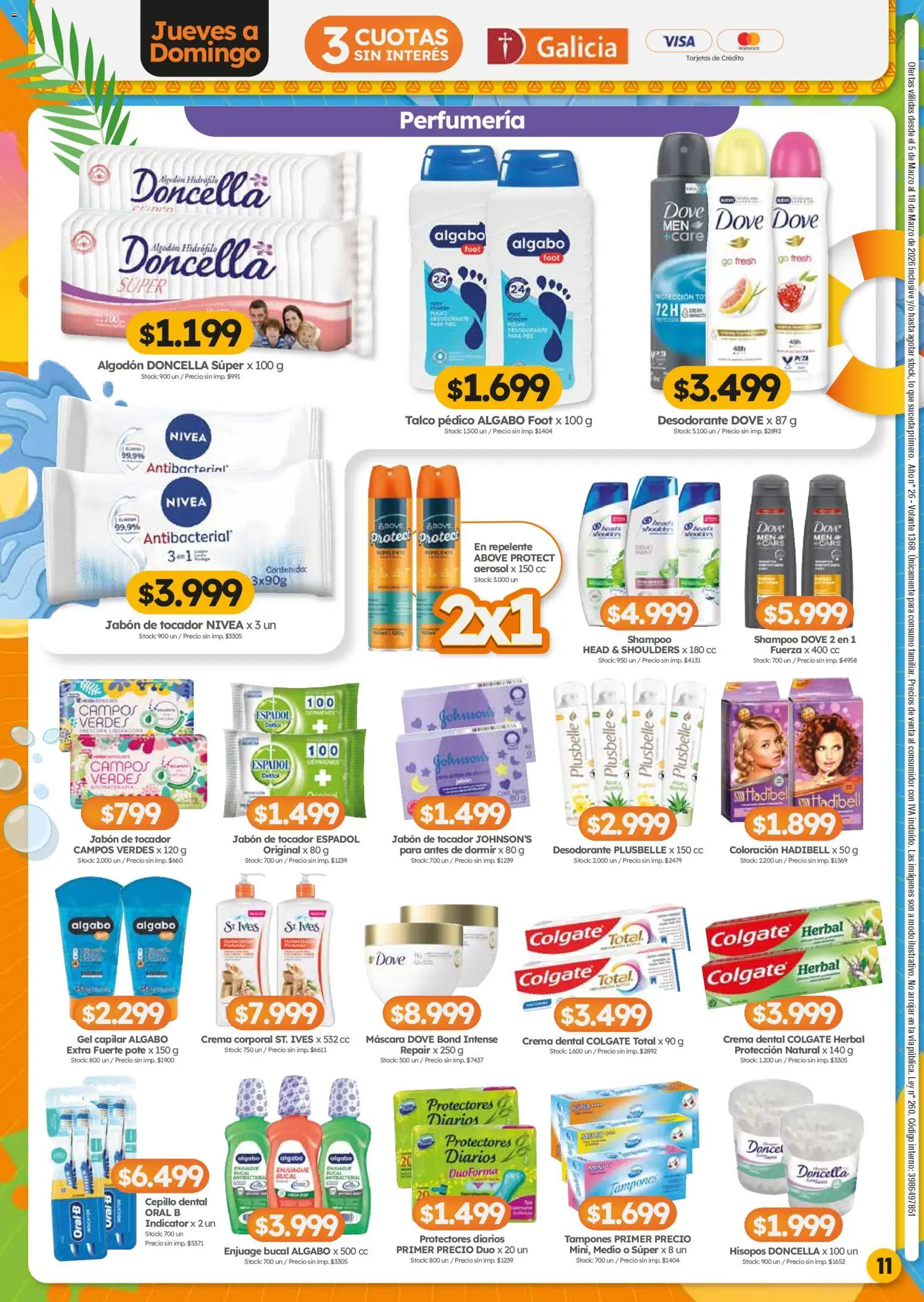 Cordiez ofertas │ válido desde el 05.03.2026 | Página: 11 | Productos: Cepillo, Máscara, Protectores diarios, Crema