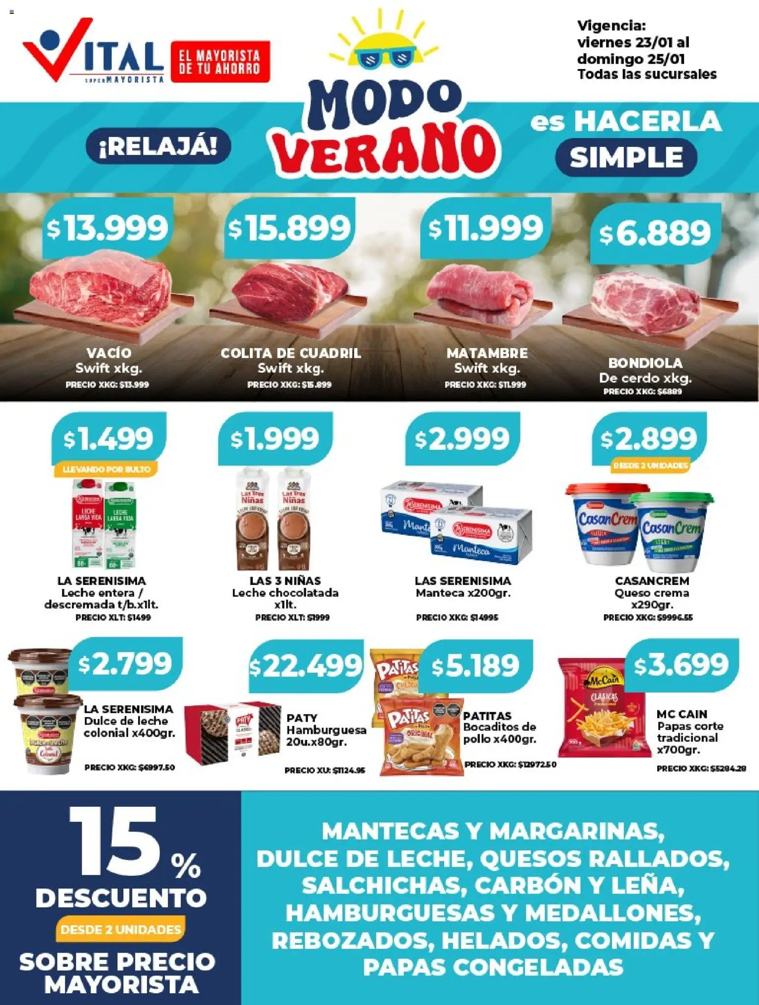 Vital - Ofertas fin │ válido desde el 23.01.2026 | Página: 2 | Productos: Pollo, Dulce de leche, Queso, Chocolatada