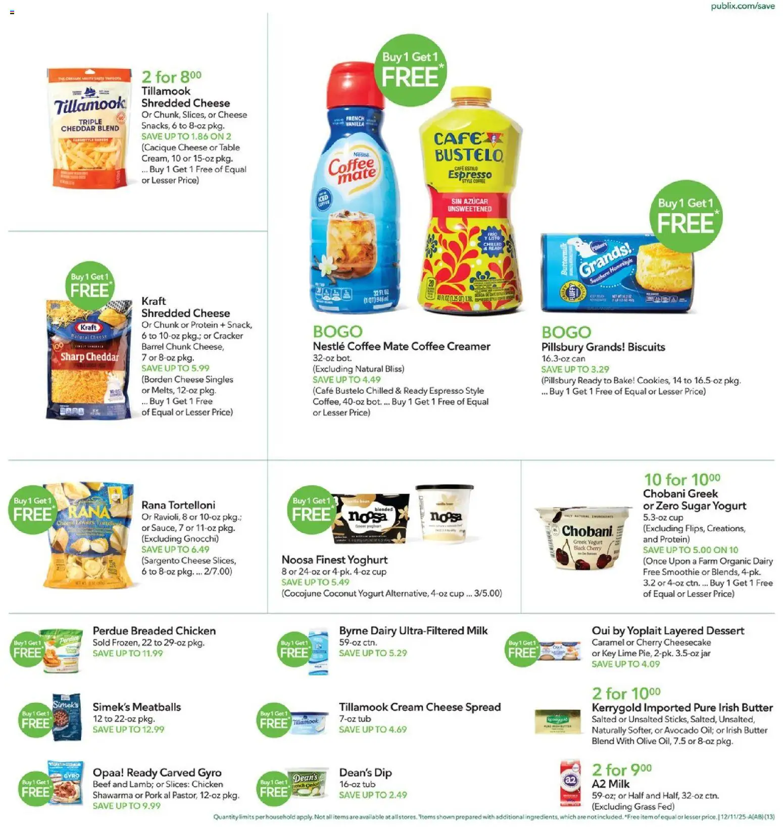 Publix Weekly Ad - valid from 10.12.2025 | Page: 13 | Products: Milk, Butter, Cream, Lime