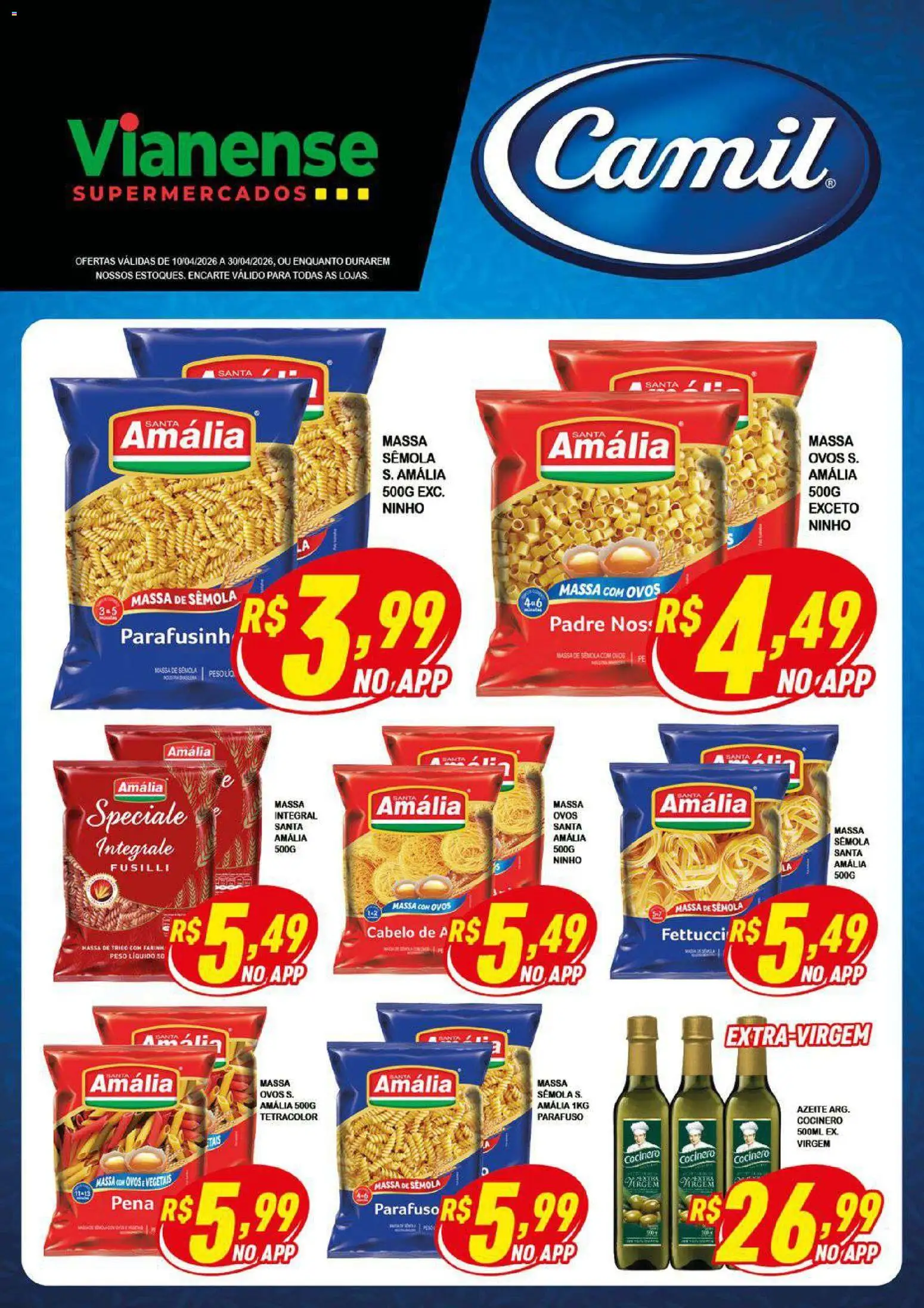 Vianense Folheto - válido de 10.04.2026 | Página: 1 | Produtos: Ovos, Massa, Azeite