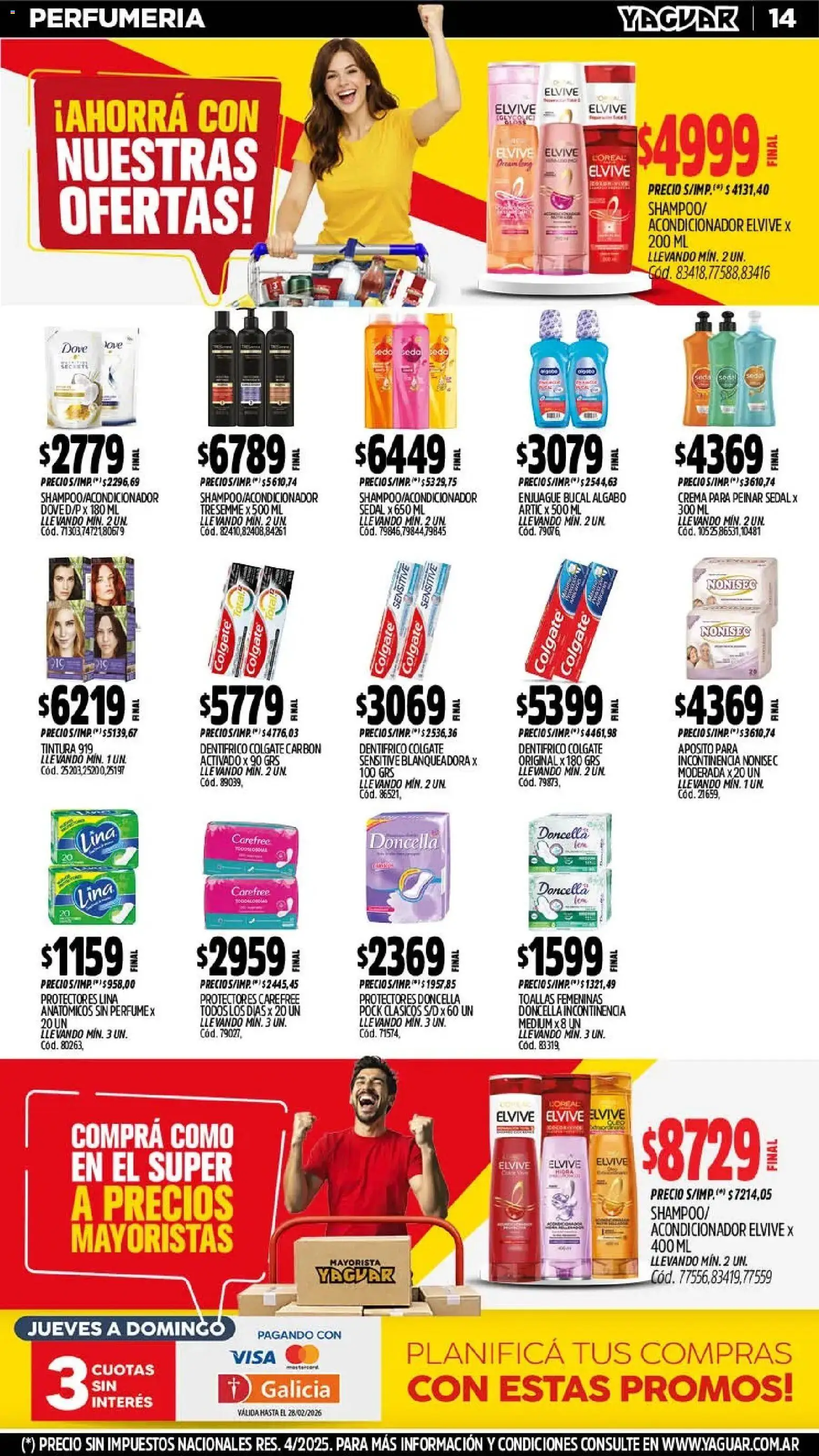 Yaguar - Oferta Semanal General Roca │ válido desde el 23.02.2026 | Página: 14 | Productos: Body, Toallas, Tintura, Enjuague bucal