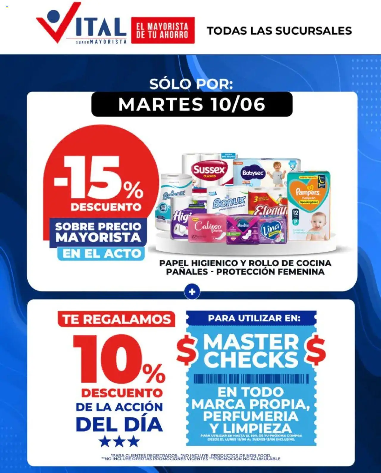Vital - Sólo por martes │ válido desde el 10.06.2025 | Página: 1 | Productos: Papel higiénico, Cocina, Sobre, Té