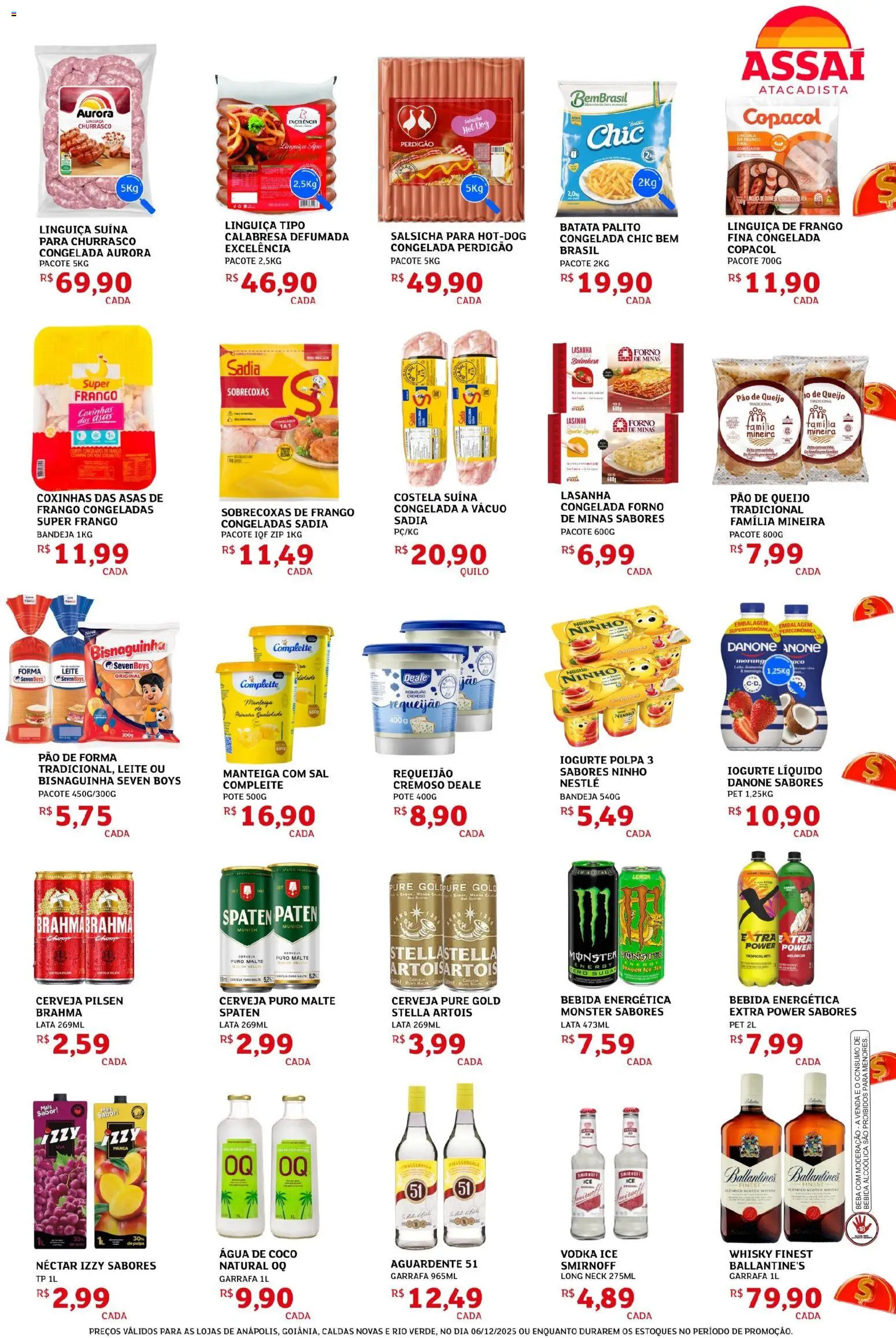 Assaí Atacadista Folheto - válido de 06.12.2025 | Página: 3 | Produtos: Água de coco, Leite, Batata, Sal