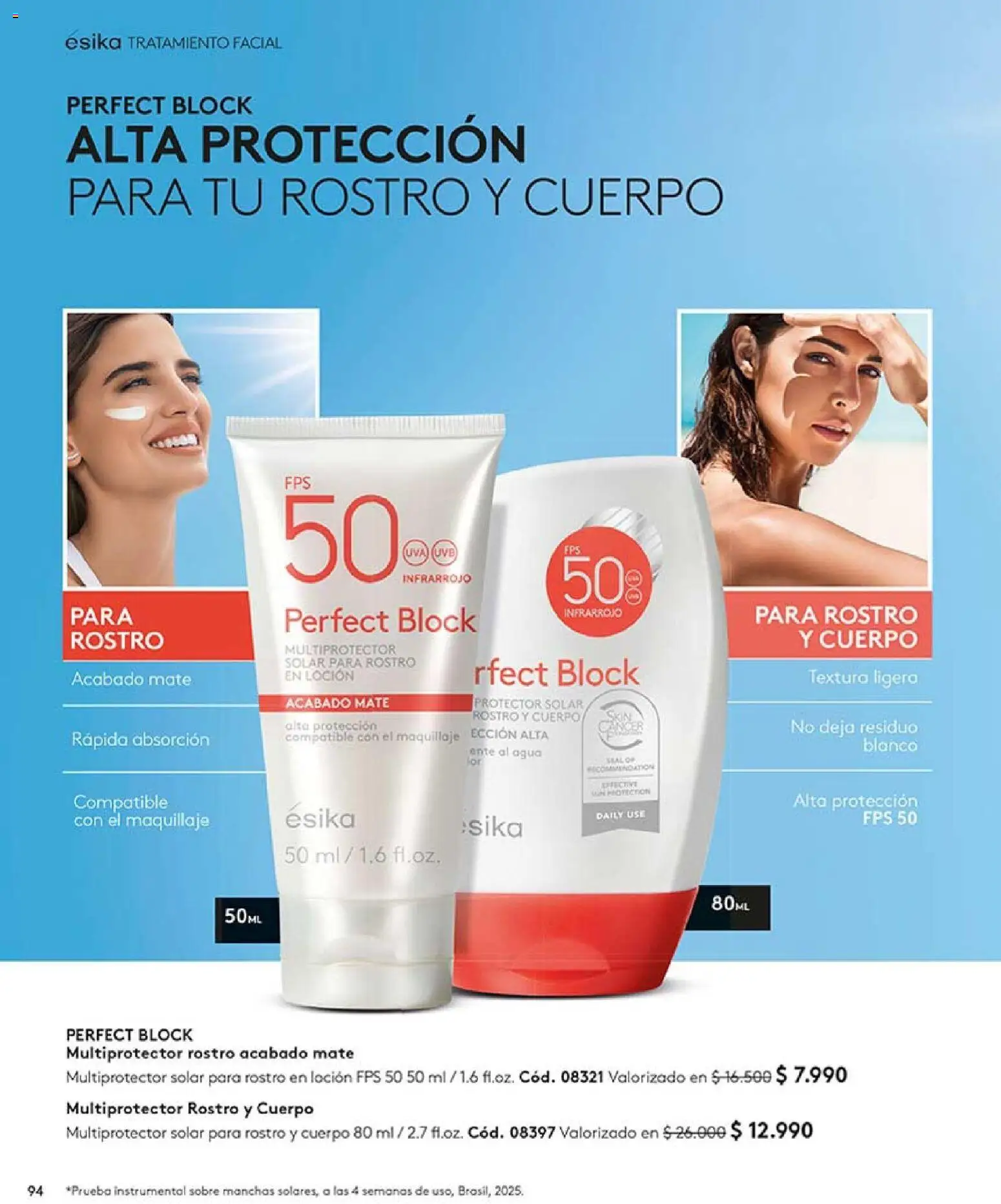 Catálogo Ésika Campaña 18 │ válido desde el 01.12.2025 | Página: 106 | Productos: Loción, Agua, Protector solar, Sobre