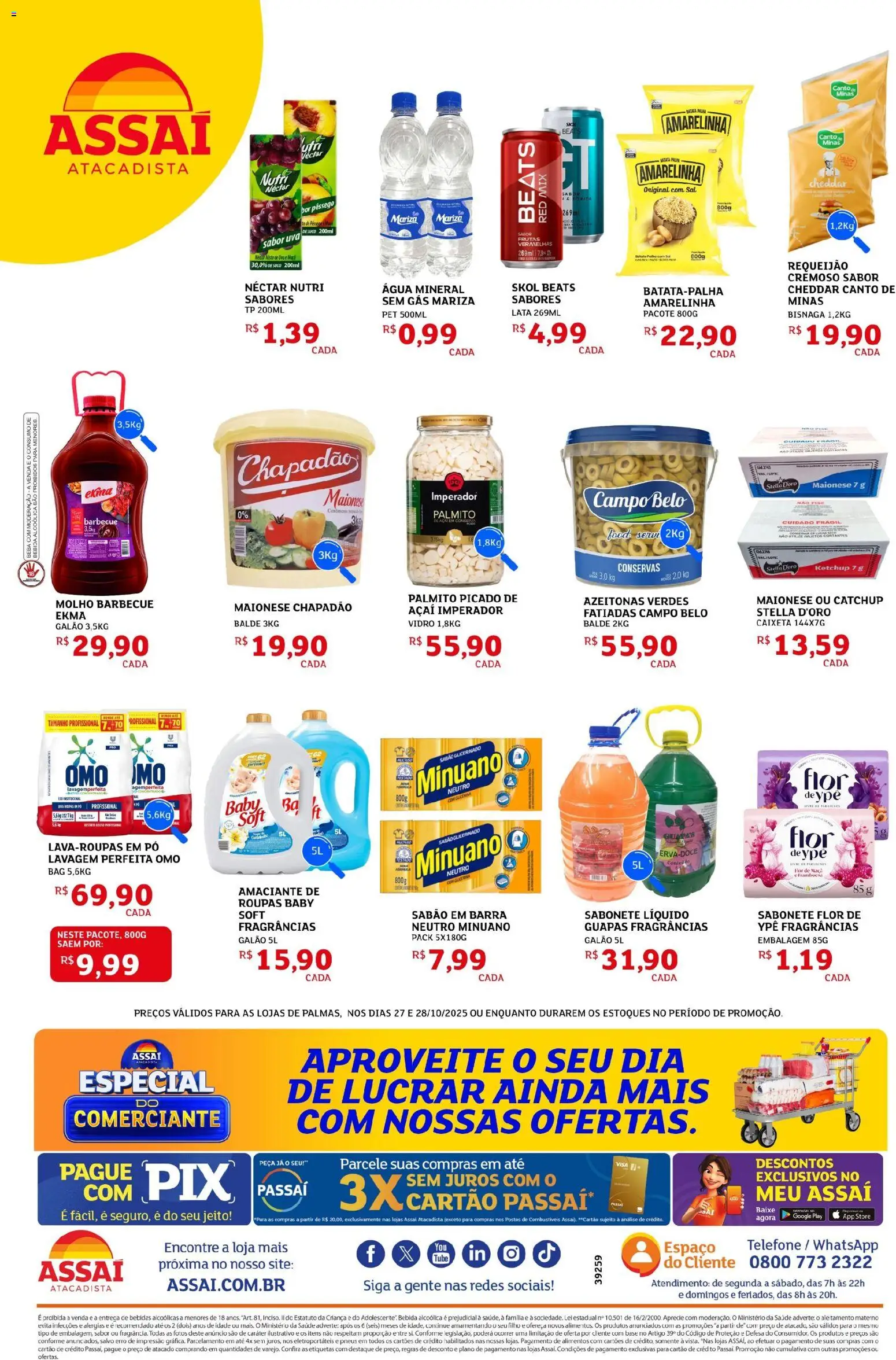 Assaí Atacadista Folheto - válido de 27.10.2025 | Página: 2 | Produtos: Sabão, Roupas, Ketchup, Bebida