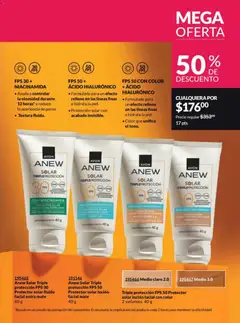 Vista previa de Anew Solar Triple protección FPS 50 Protector solar loción facial mate, Anew Solar Triple protección FPS 50 Protector solar loción facial mate 40 g, nuevo folleto de la tienda, válido en México a partir del 13.03.2026 | Página: 133