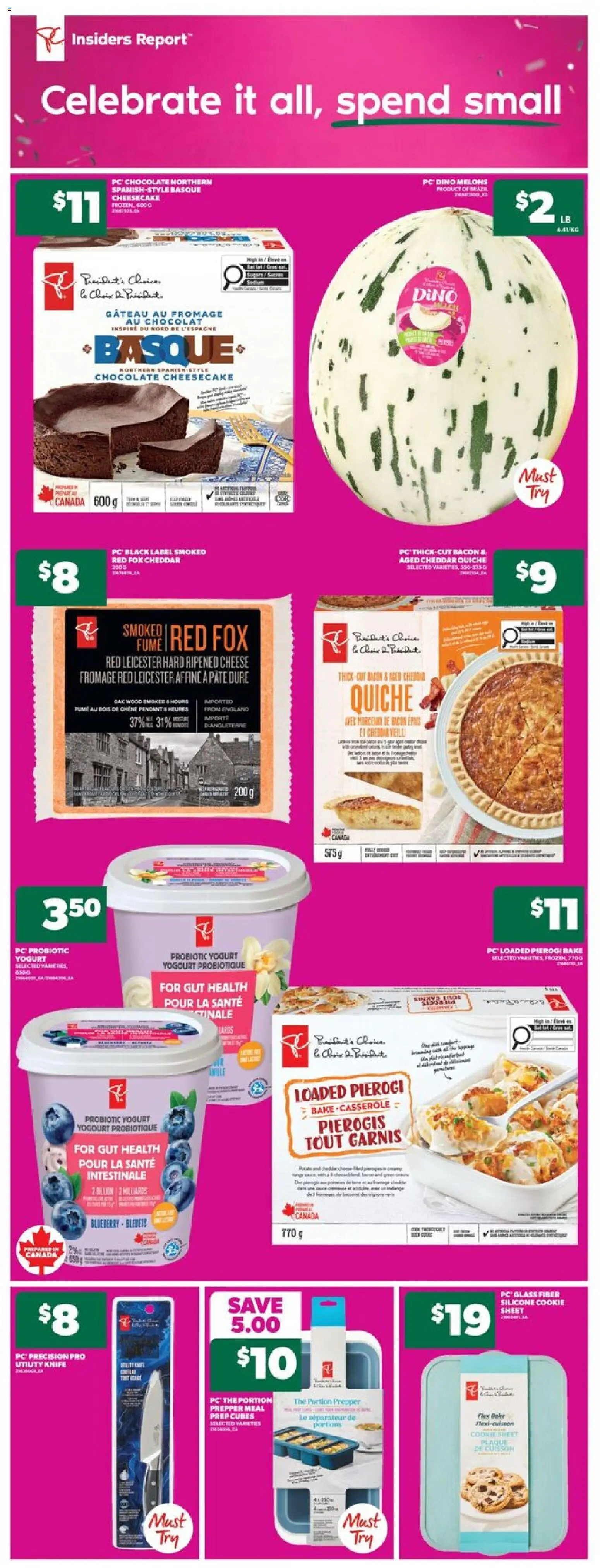 Real Canadian Superstore flyer valid from 13.11.2025 | Page: 8 | Products: PC, Cheese, Yogurt, Chocolate