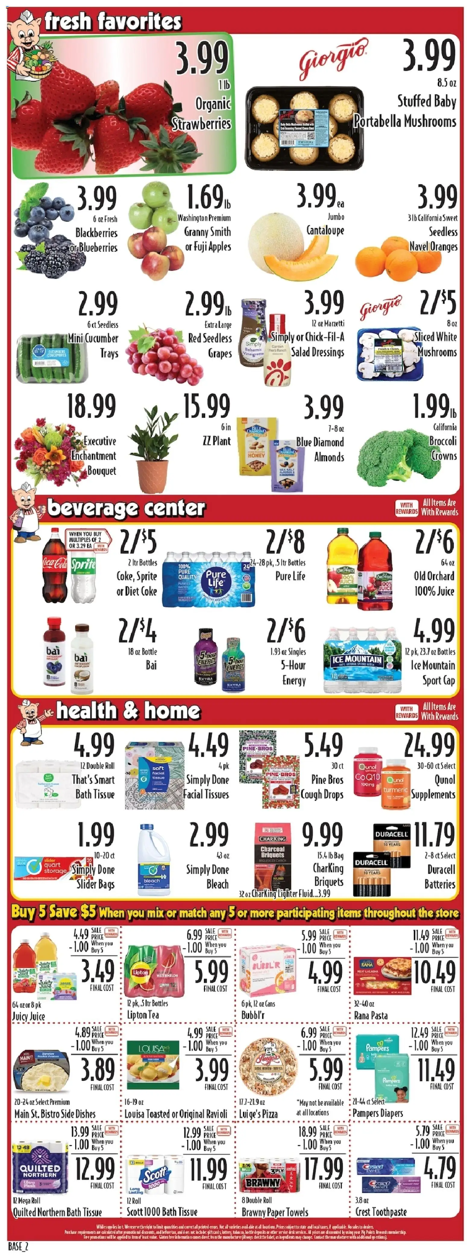 Piggly Wiggly Weekly Ad - valid from 22.04.2026 | Page: 4 | Products: CoQ10, Bath, Strawberries, Blueberries