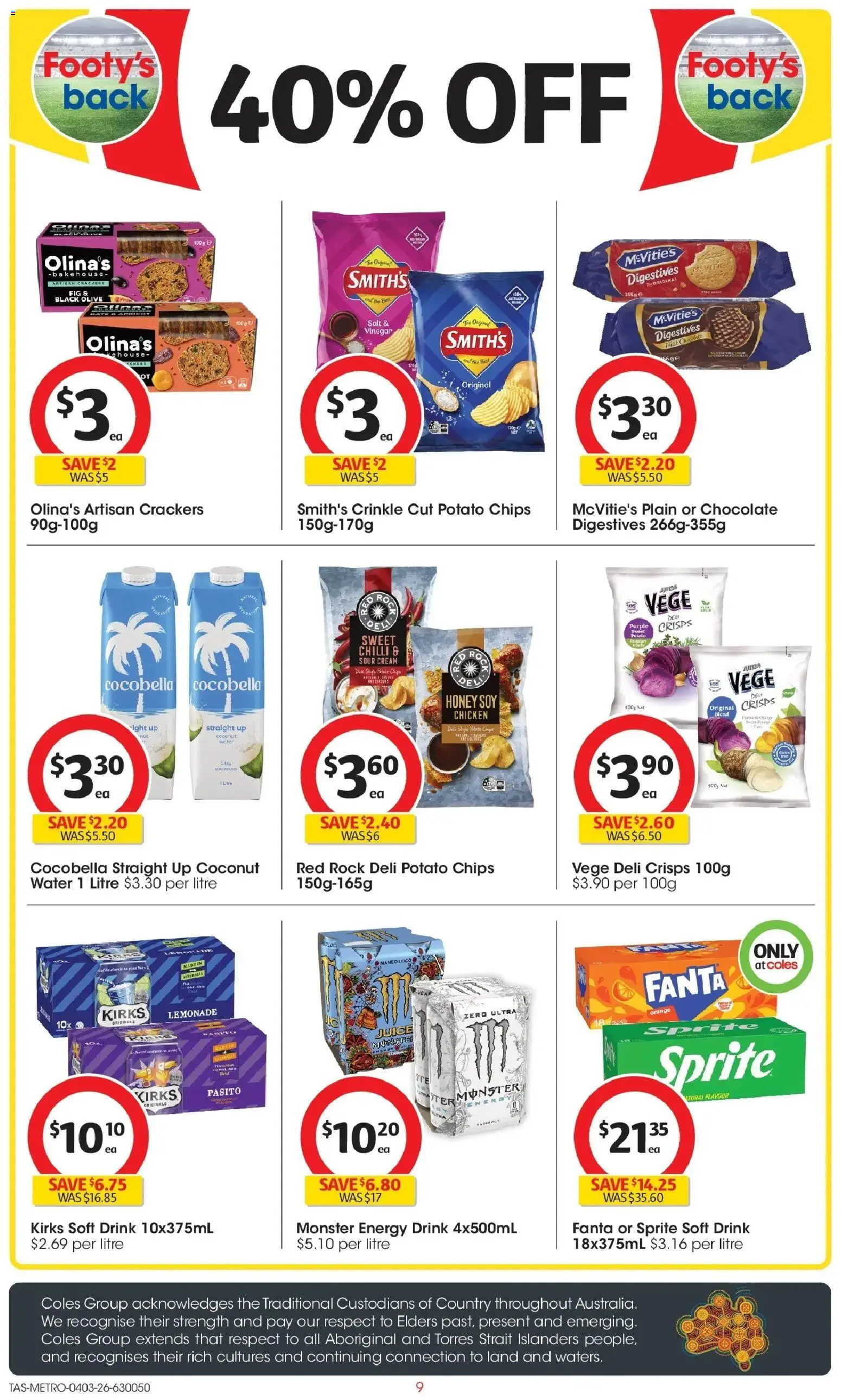 Coles catalogue - valid from 04.03.2026 | Page: 9 | Products: Honey, Chicken, Water, Vinegar