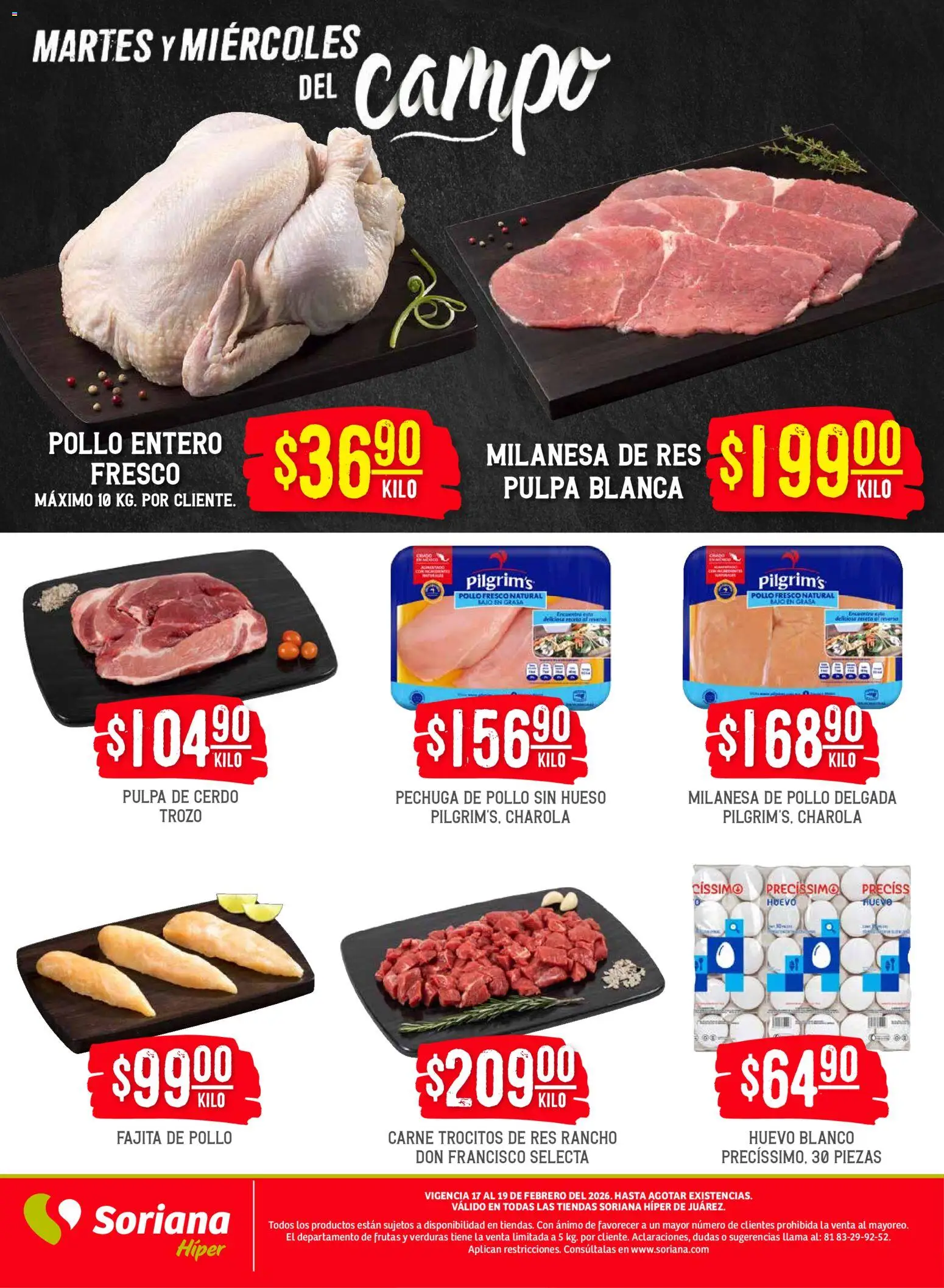 Nuevas ofertas de Soriana válidas en toda la República Mexicana desde el 17.02.2026. ¡Encuentra las mejores ofertas en Soriana - Martes y Miércoles del Campo Híper: Juárez! | Página: 4