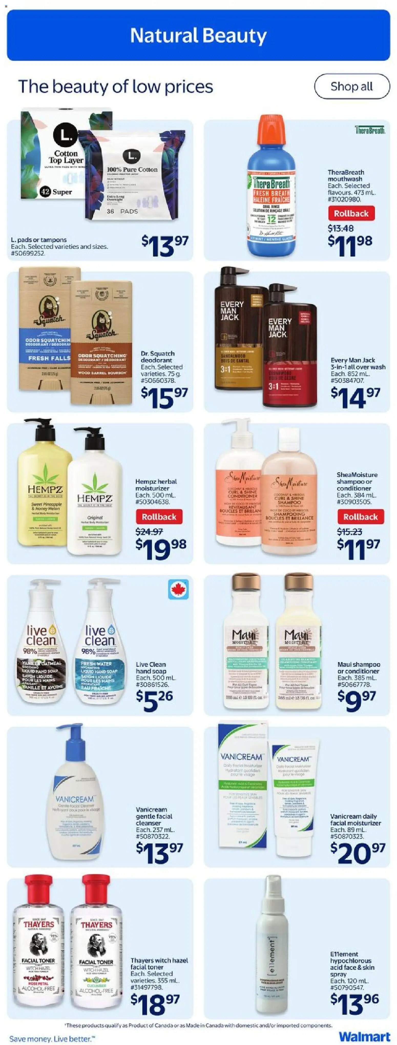 Walmart flyer valid from 23.10.2025 | Page: 15 | Products: Pineapple, Bourbon, Conditioner, Mouthwash