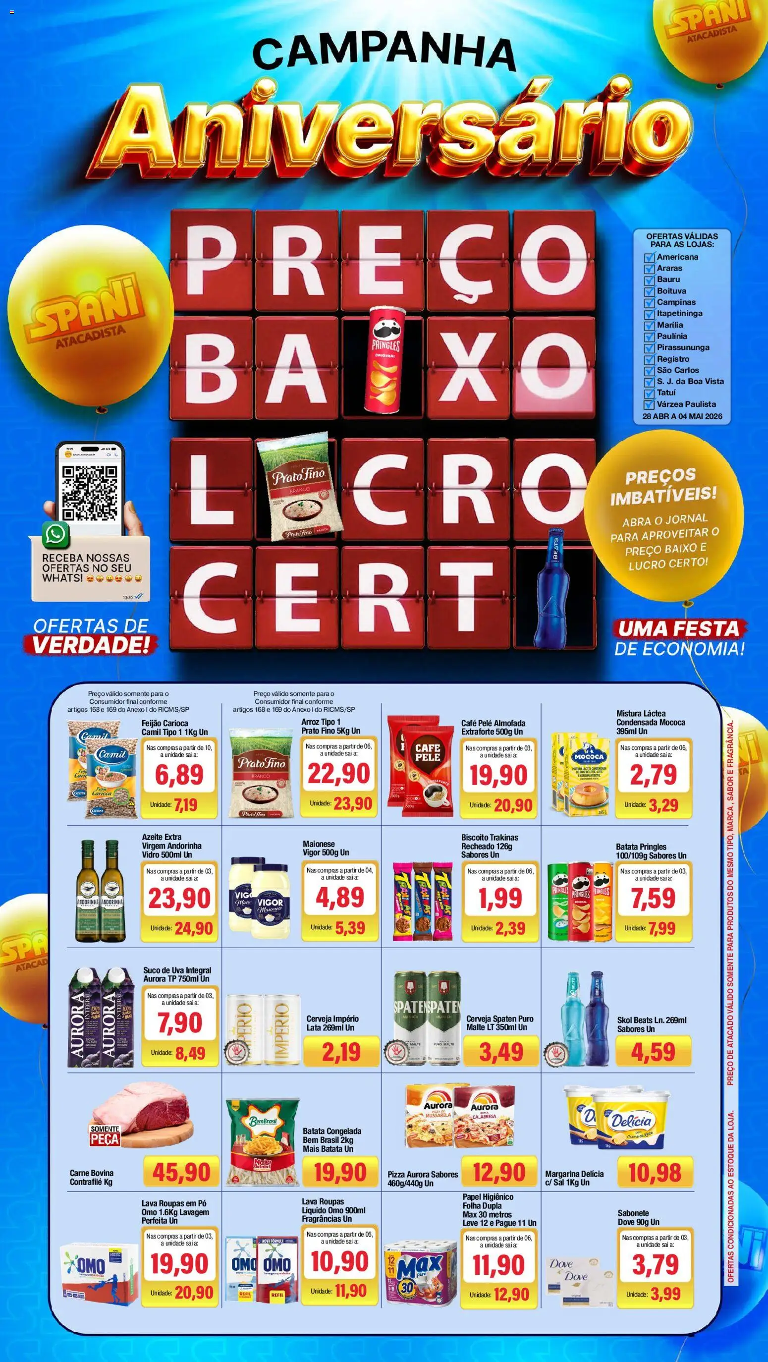 Spani Atacadista Folheto - válido de 28.04.2026 | Página: 1 | Produtos: Pó, Arroz, Sabonete, Azeite