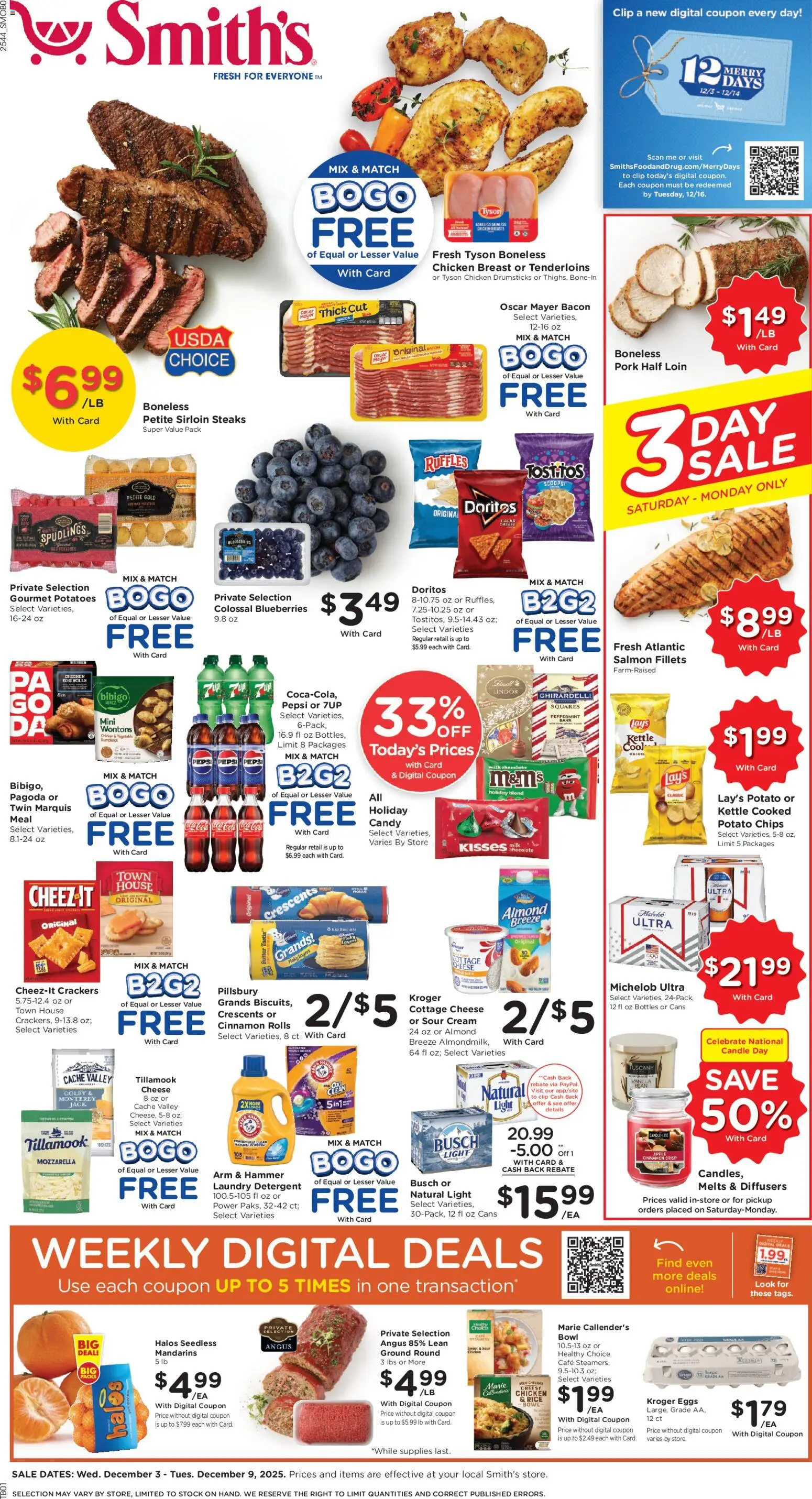 Smith's Weekly Ad - ID - valid from 03.12.2025 | Page: 1 | Products: Mandarins, Milk, Sour cream, Detergent