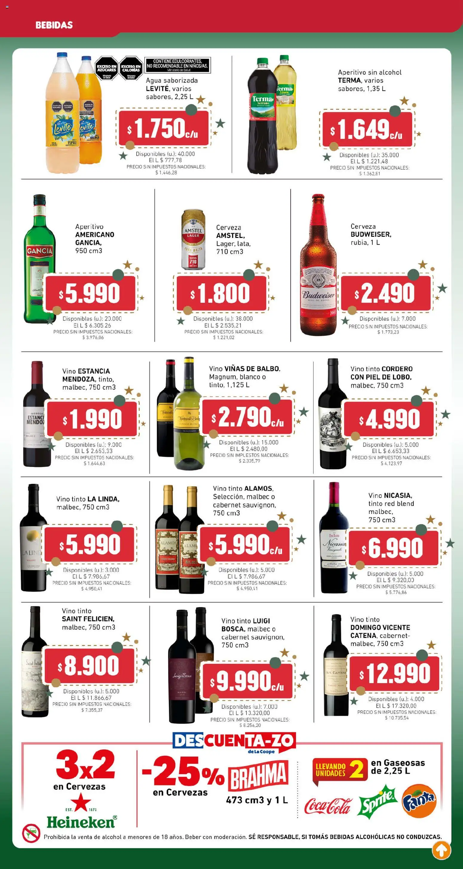 Cooperativa Obrera - Ahorrón │ válido desde el 18.12.2025 | Página: 5 | Productos: Agua, Vino, Cerveza, Agua saborizada