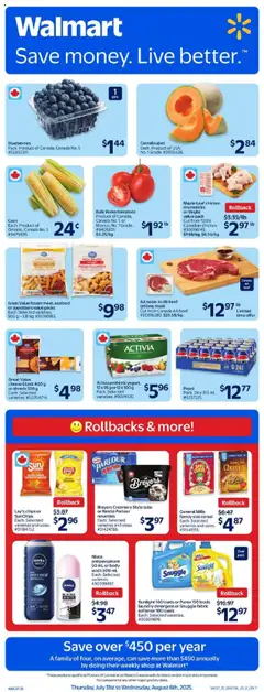 Preview of Walmart weekly flyer from shop Walmart valid from 31.07.2025