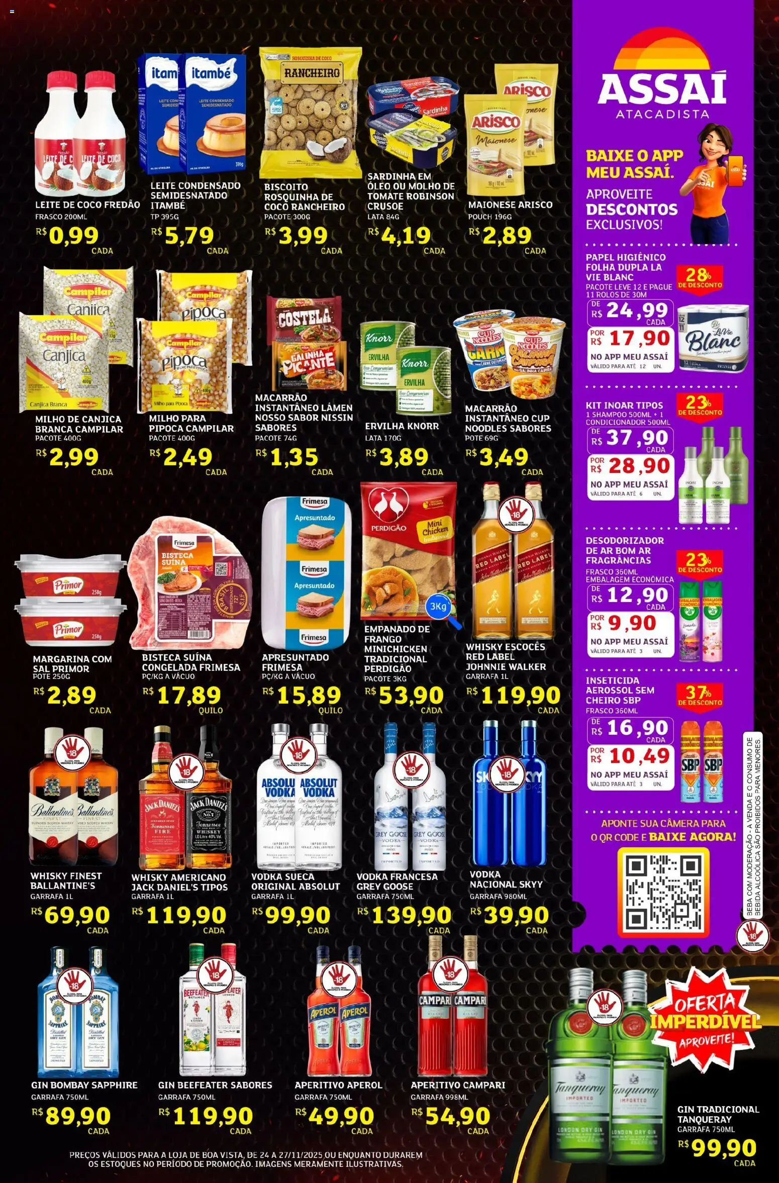 Assaí Atacadista Folheto - válido de 24.11.2025 | Página: 3 | Produtos: Shampoo, Biscoito, Bebida, Knorr