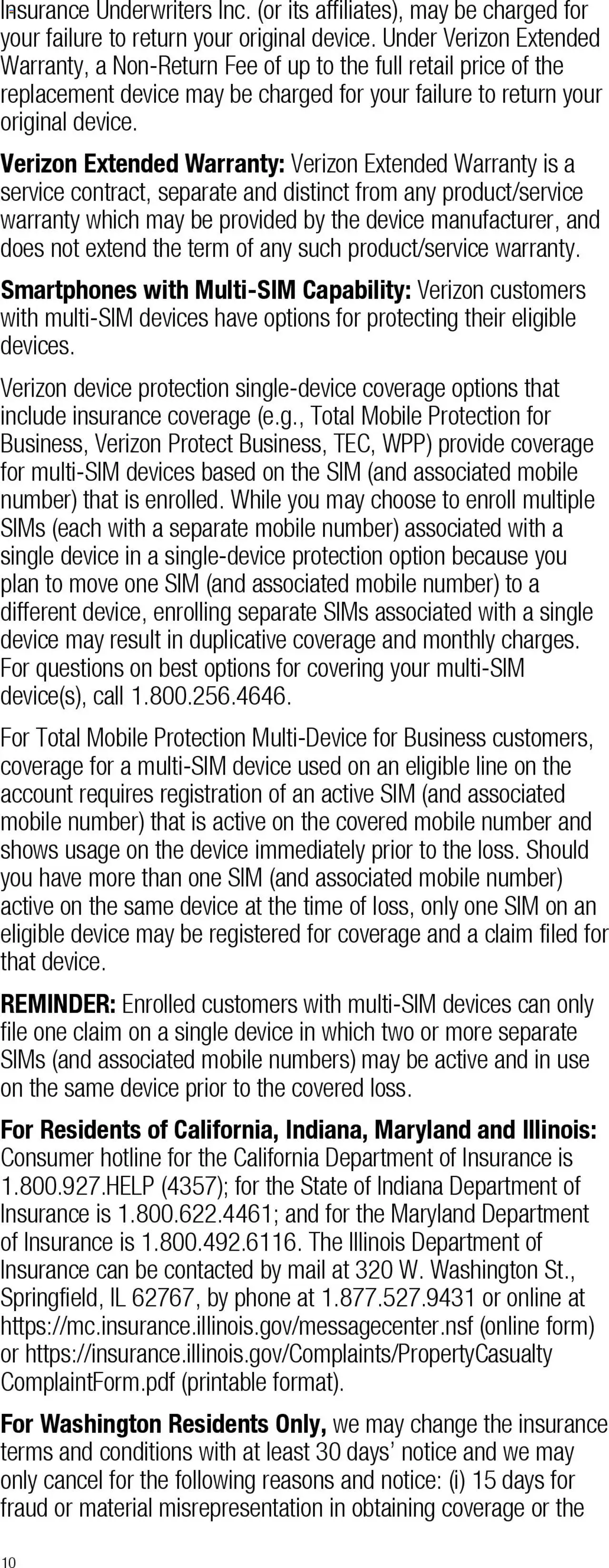 Verizon - Total Mobile Protection for Business and Multi-Devices for Business - valid from 13.03.2025 | Page: 10 | Products: Phone