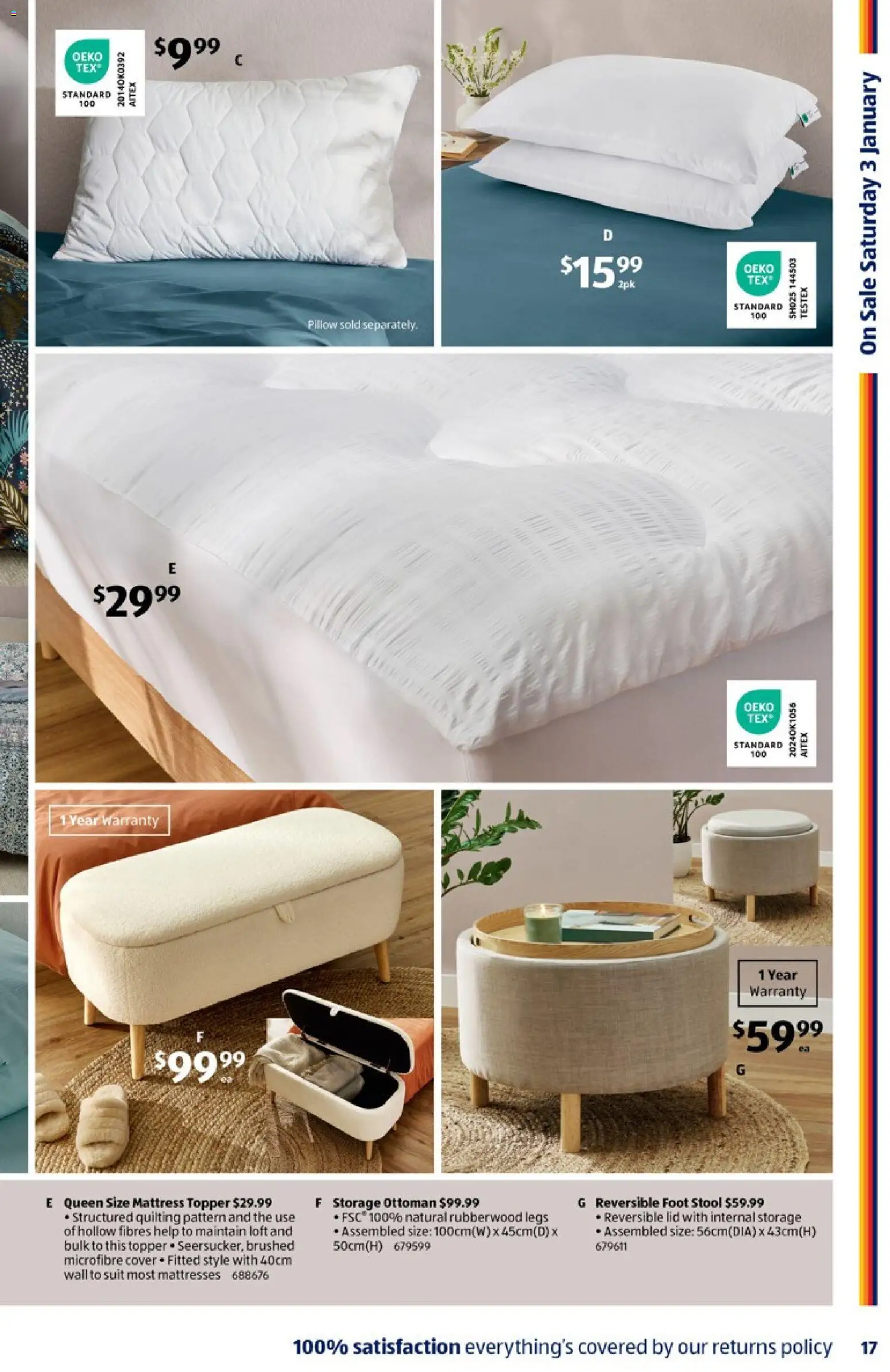 Aldi catalogue - valid from 31.12.2025 | Page: 17 | Products: Stool, Ottoman, Suit, Mattress