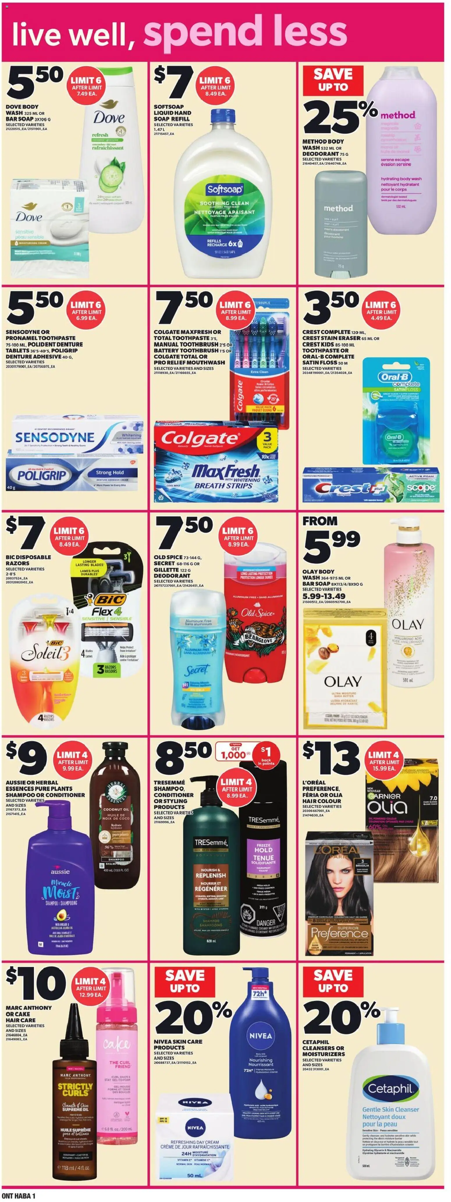 Loblaws flyer valid from 12.03.2026 | Page: 13 | Products: Shampoo, Deodorant, Battery, Oil