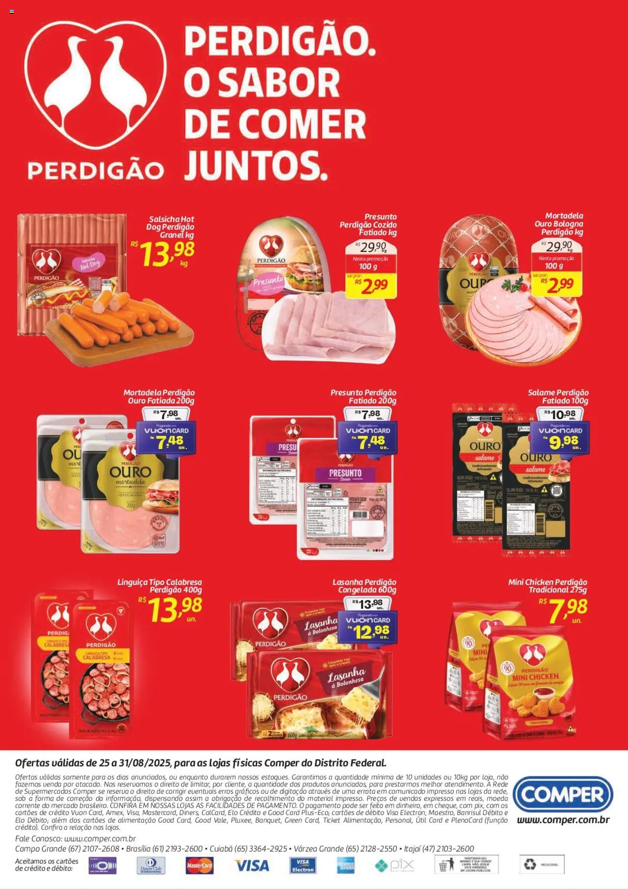 Comper Folheto - válido de 25.08.2025 | Página: 2 | Produtos: Salsicha, Linguiça, Salame, Lasanha