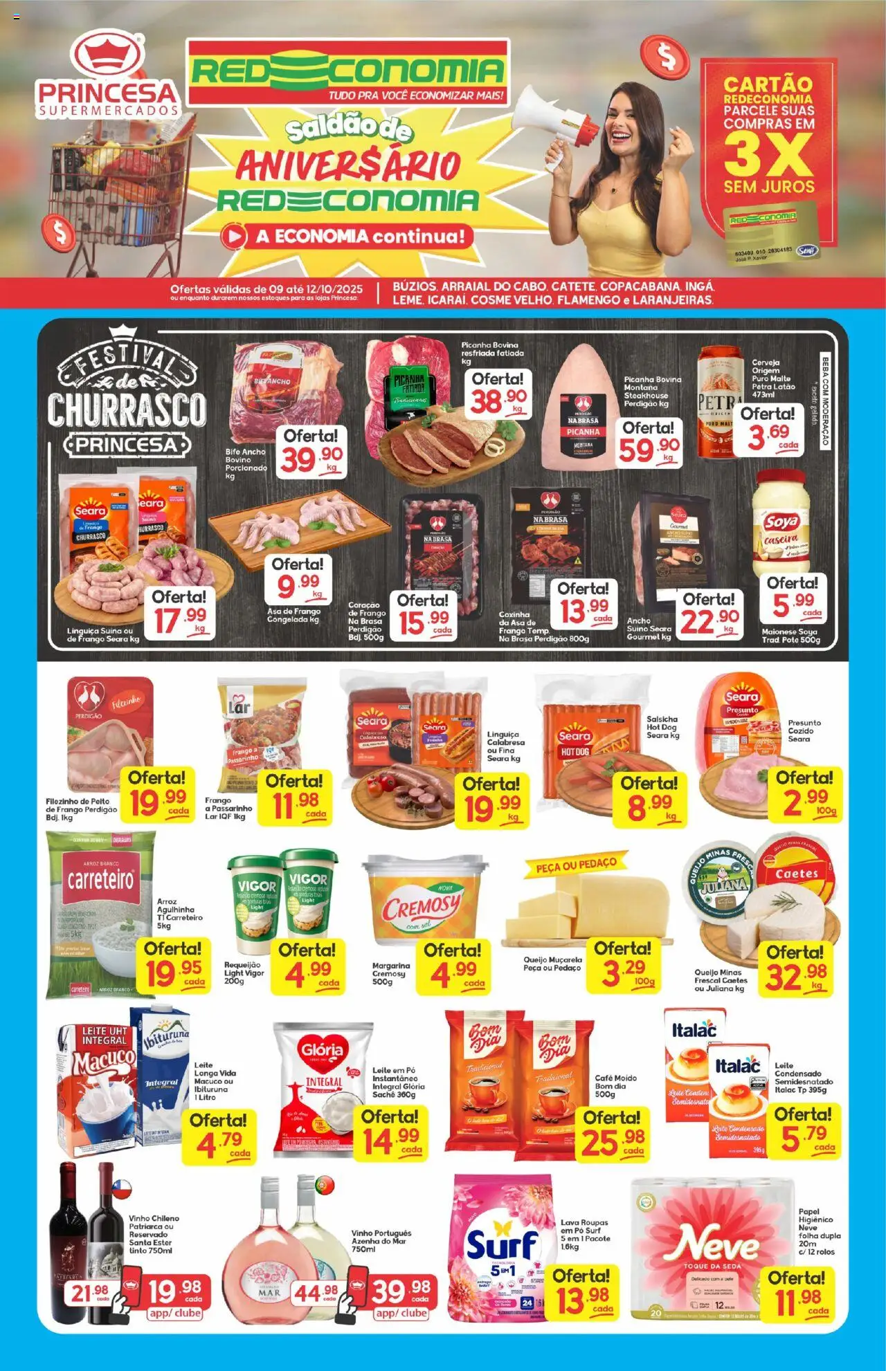 Princesa Folheto - válido de 09.10.2025 | Página: 1 | Produtos: Linguiça, Queijo, Arroz, Requeijão