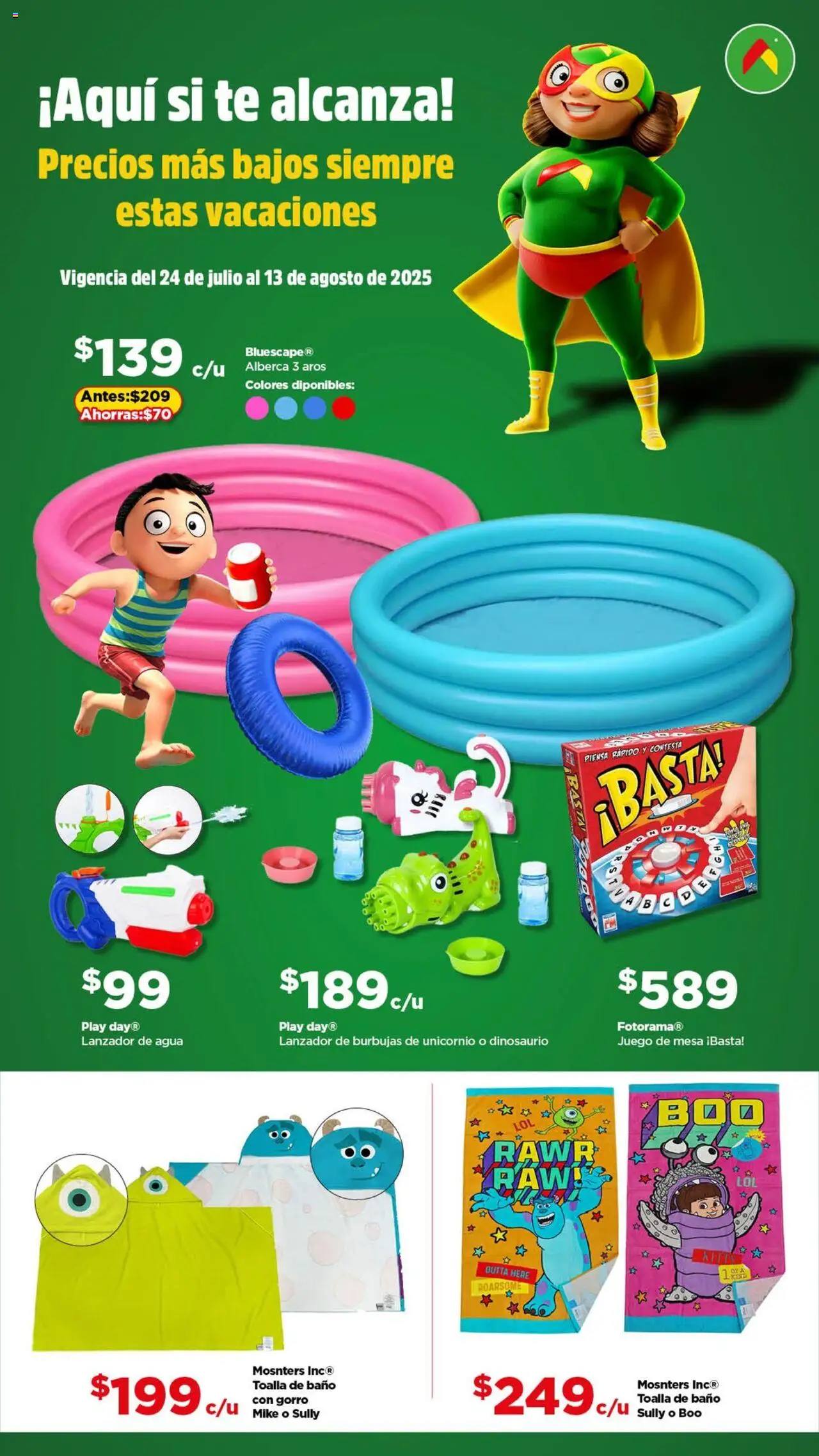 Nuevas ofertas de Bodega Aurrerá válidas en toda la República Mexicana desde el 24.07.2025. ¡Encuentra las mejores ofertas en Bodega Aurrerá - Folleto Aquí si te Alcanza! | Página: 1 | Productos: Agua, Juego, Mesa, Baño