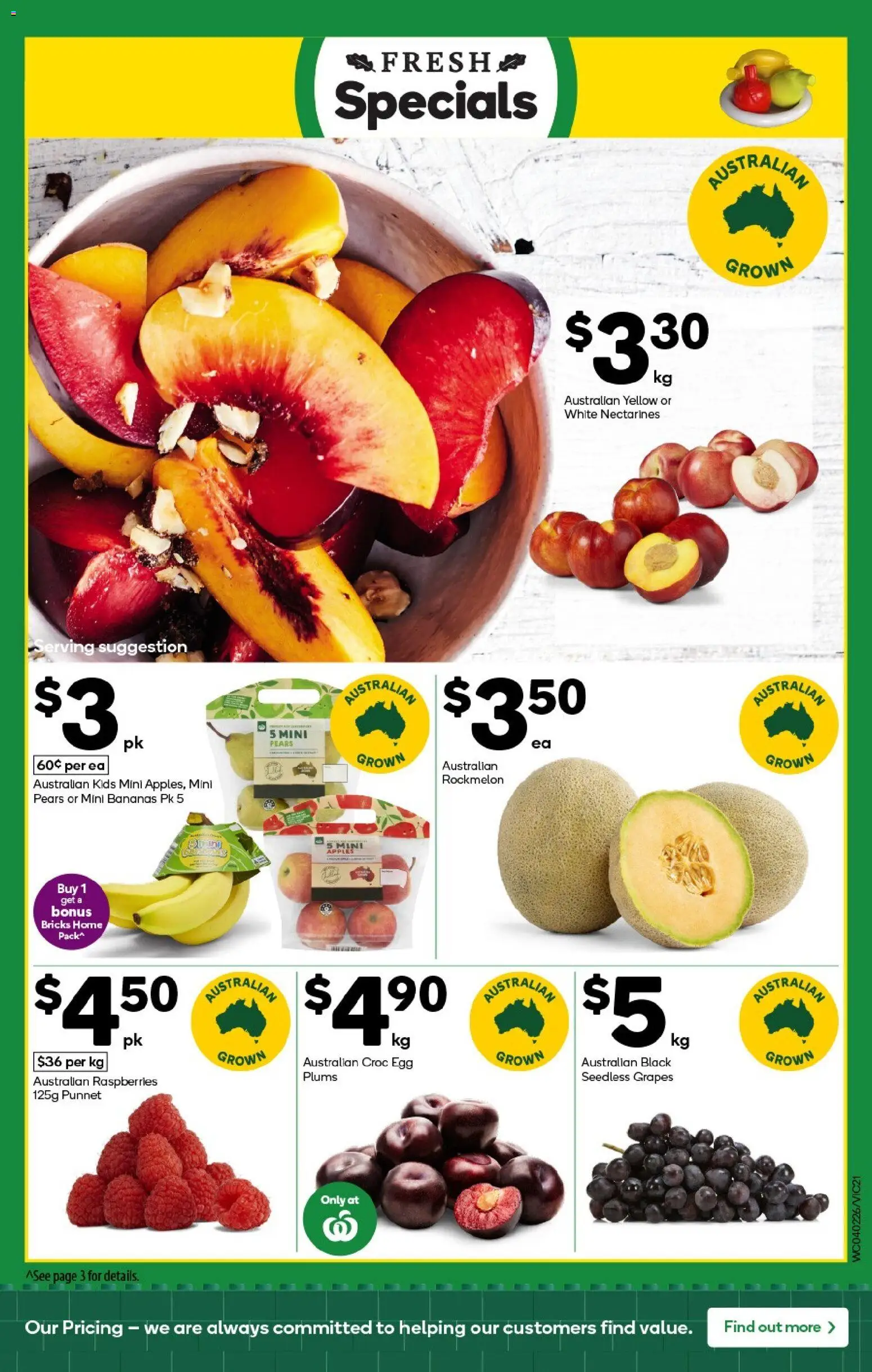 Woolworths catalogue - valid from 04.02.2026 | Page: 21 | Products: Bananas, Grapes, Rockmelon, Plums