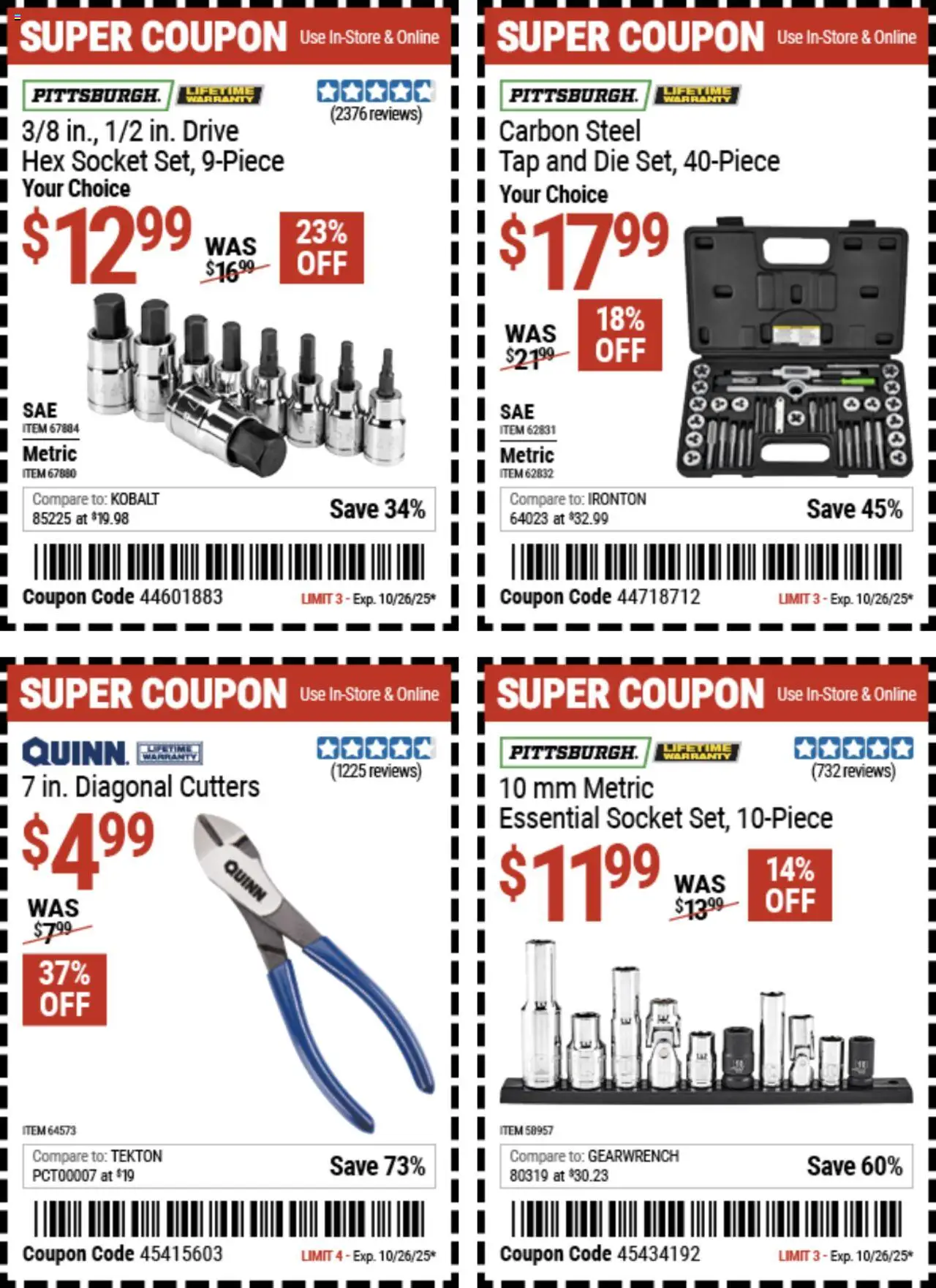 Harbor Freight Coupon Deals - valid from 13.10.2025 | Page: 11 | Products: Socket