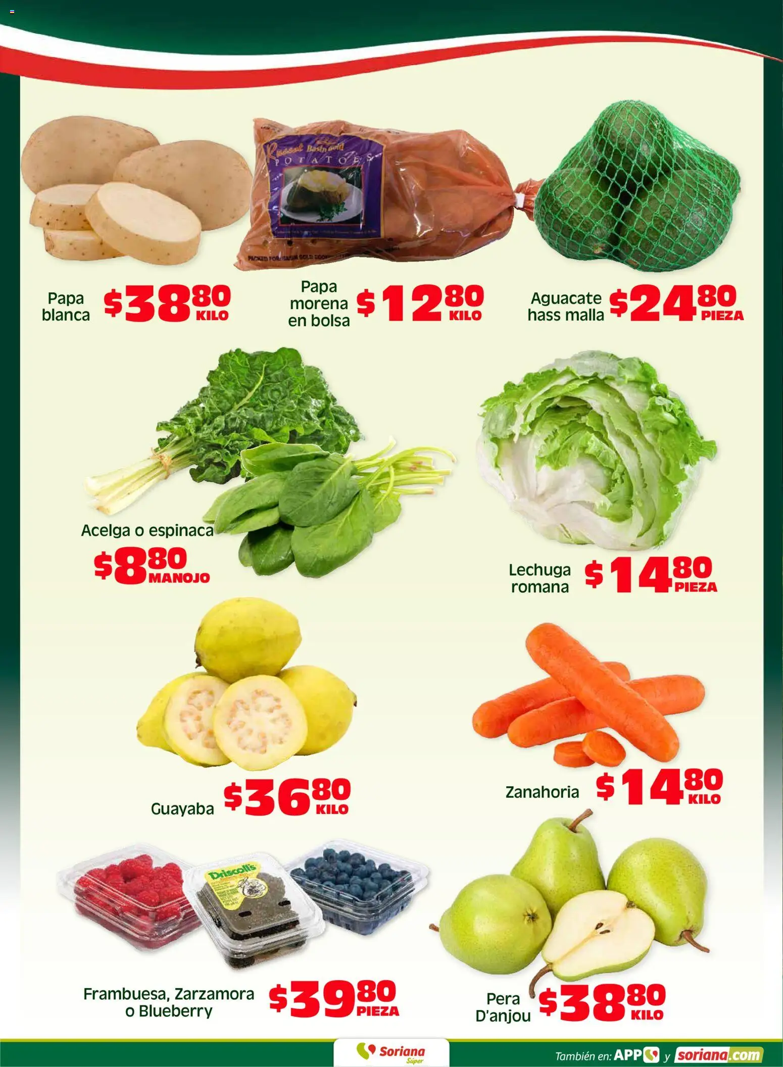 Nuevas ofertas de Soriana válidas en toda la República Mexicana desde el 17.04.2026. ¡Encuentra las mejores ofertas en Soriana Fin de Semana Súper: Saltillo y Torreón! | Página: 4 | Productos: Bolsa, Lechuga, Aguacate, Espinaca