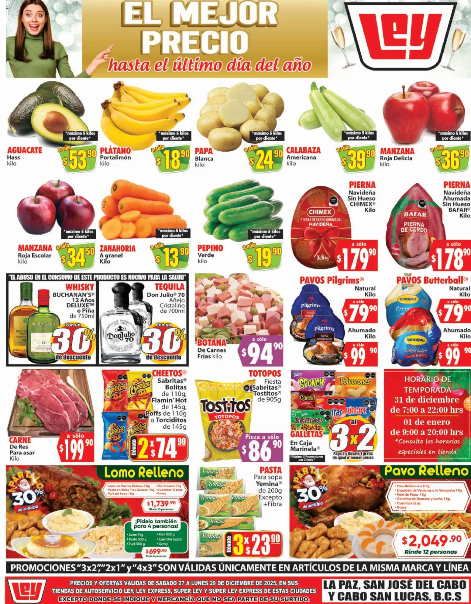 Nuevas ofertas de Casa Ley válidas en toda la República Mexicana desde el 27.12.2025. ¡Encuentra las mejores ofertas en Casa Ley folleto Autoservicio! | Página: 1 | Productos: Durazno, Sopa, Cerdo, Whisky