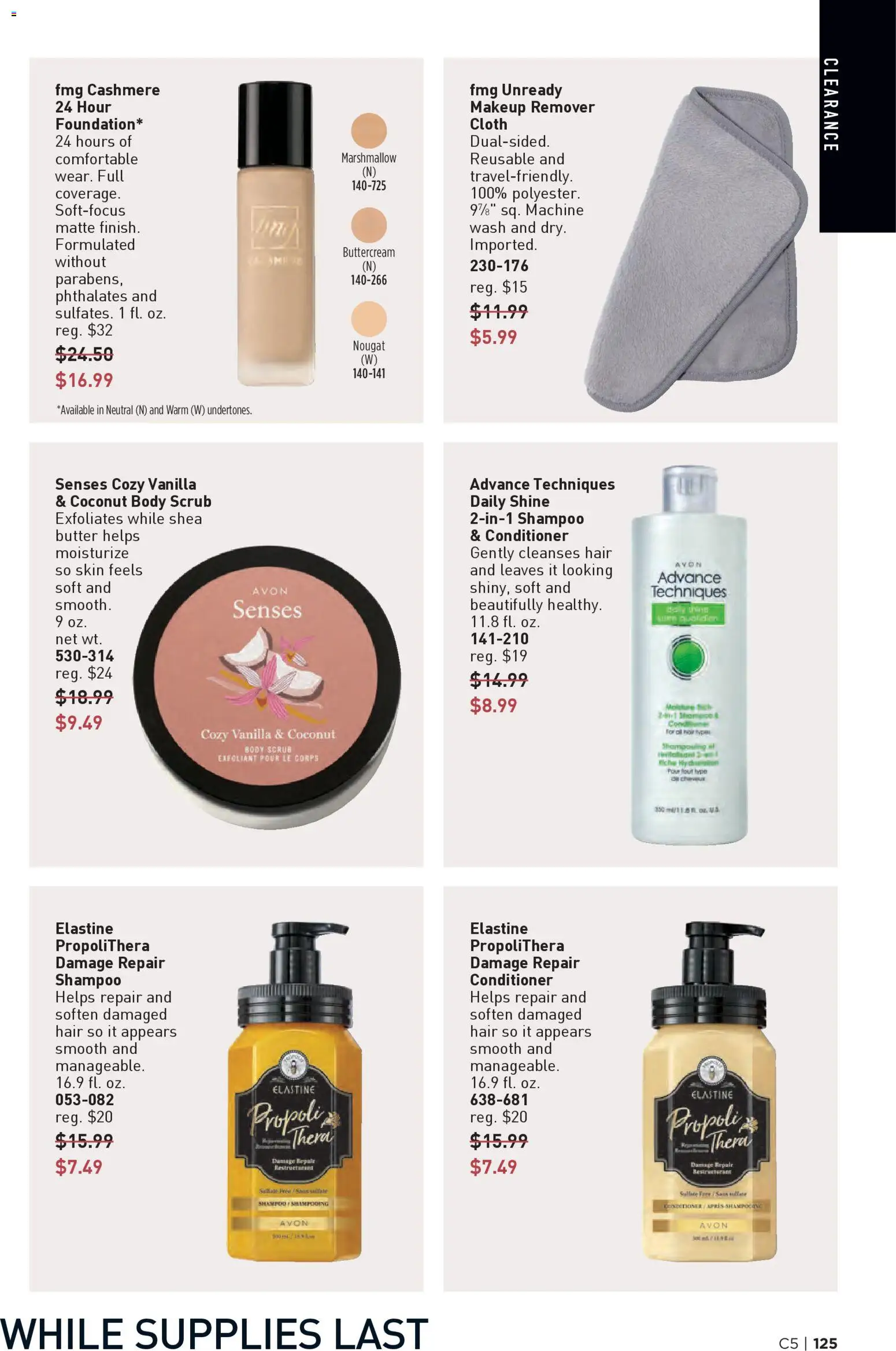 Avon Brochure - valid from 25.02.2026 | Page: 125 | Products: Makeup Remover, Shampoo, Conditioner, Butter