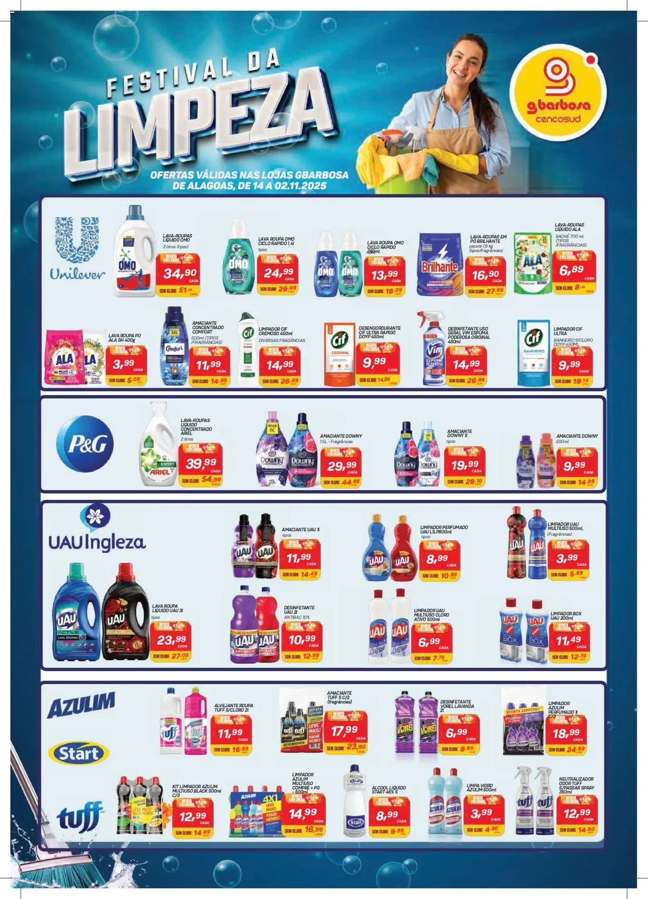 Gbarbosa Folheto - válido de 14.10.2025 | Página: 1 | Produtos: Azulim, Amaciante downy, Ariel, Cloro
