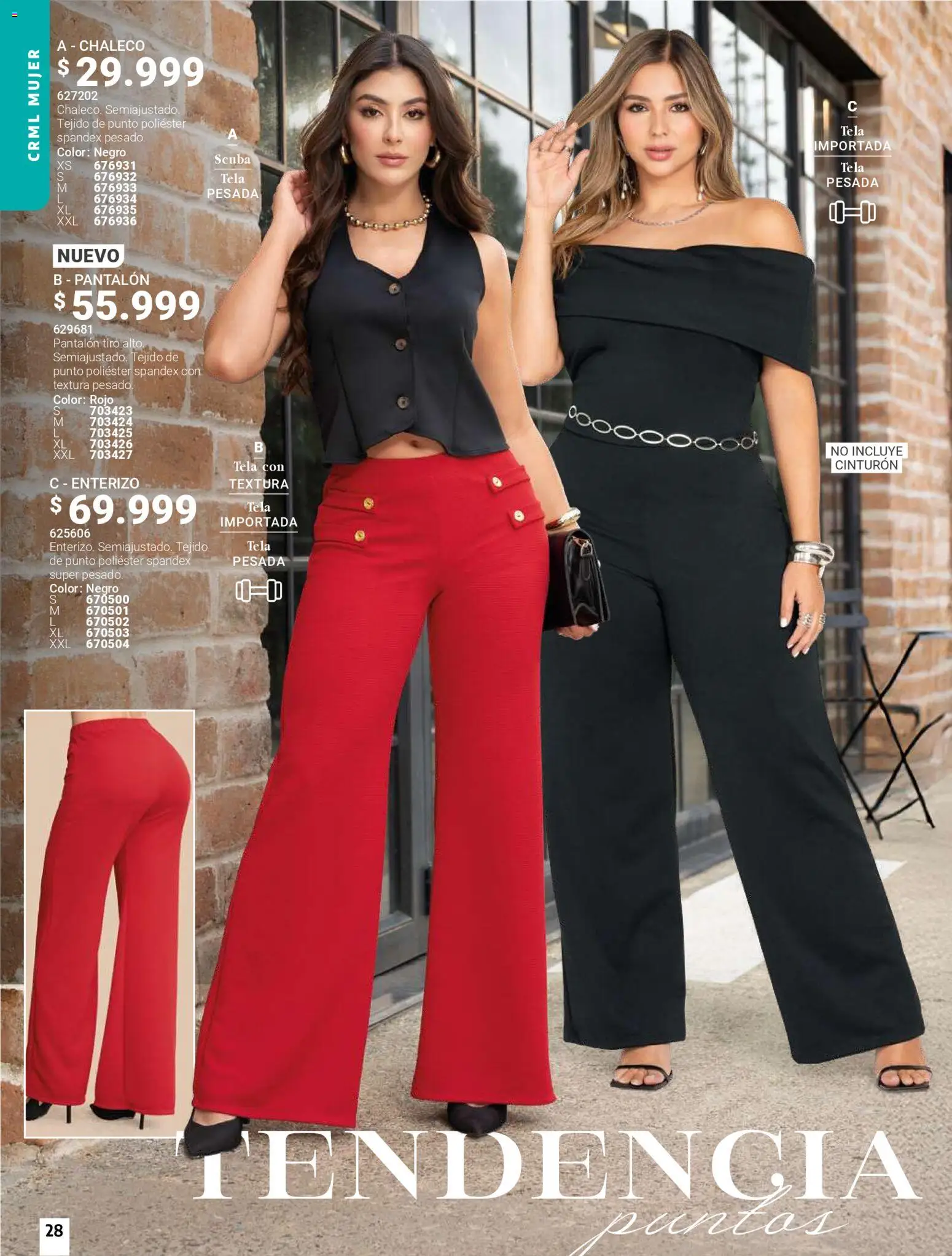 Carmel revista - valida desde el 01.04.2026 | Página: 28 | Productos: Cinturón, Chaleco, Enterizo