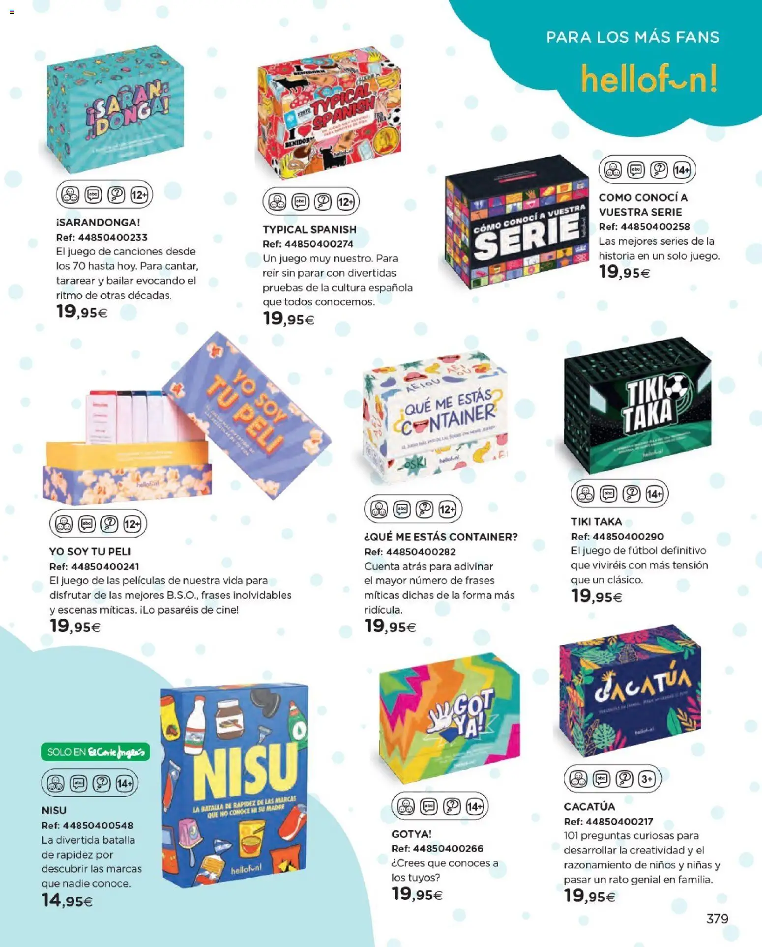 Nuevas ofertas de El Corte Inglés válidas en toda la República Mexicana desde el 27.10.2025. ¡Encuentra las mejores ofertas en El Corte Inglés catálogo Juguetes! | Página: 379 | Productos: Juego