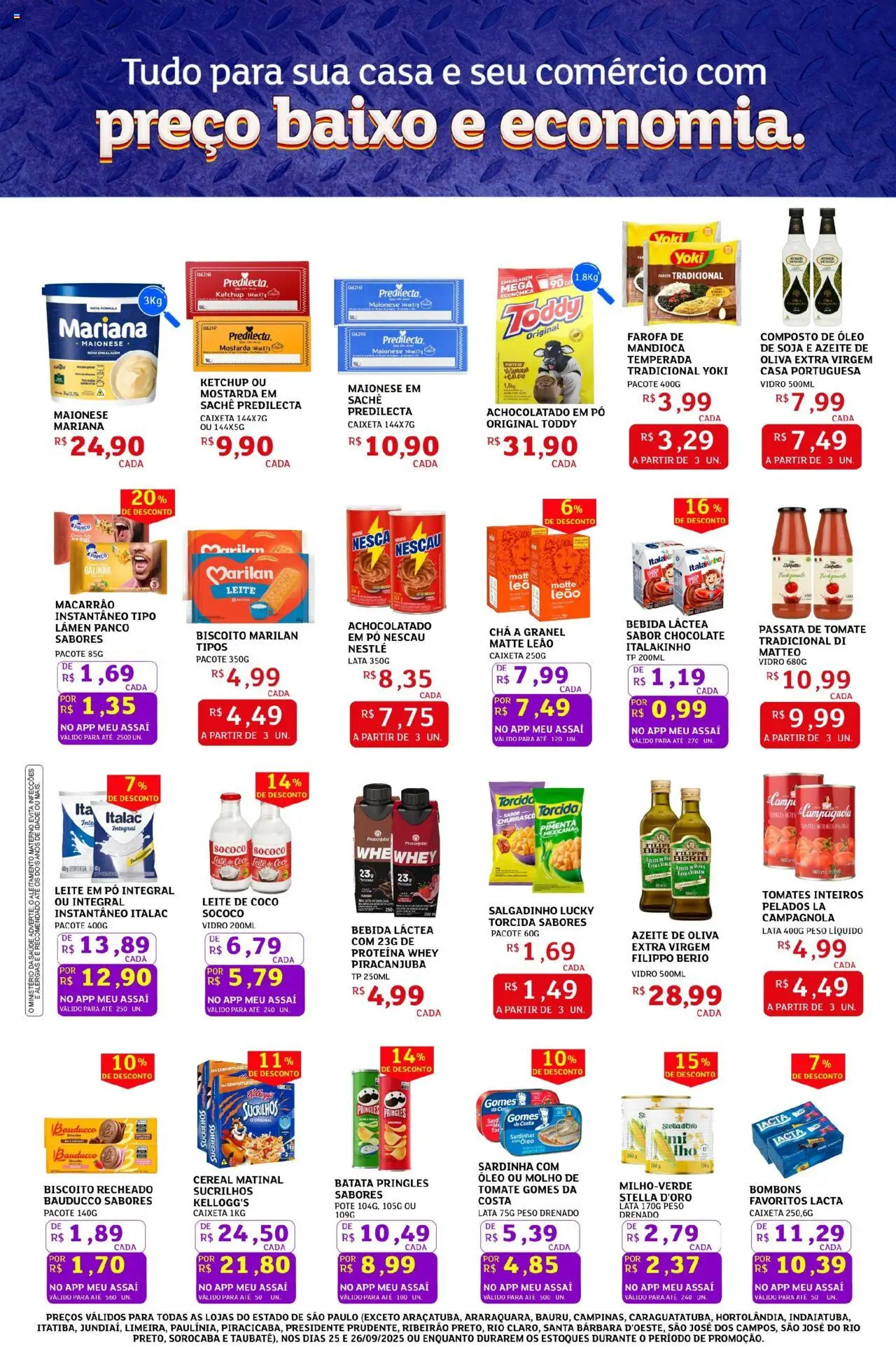 Assaí Atacadista Folheto - válido de 25.09.2025 | Página: 2 | Produtos: Pó, Banco, Macarrão, Baixo