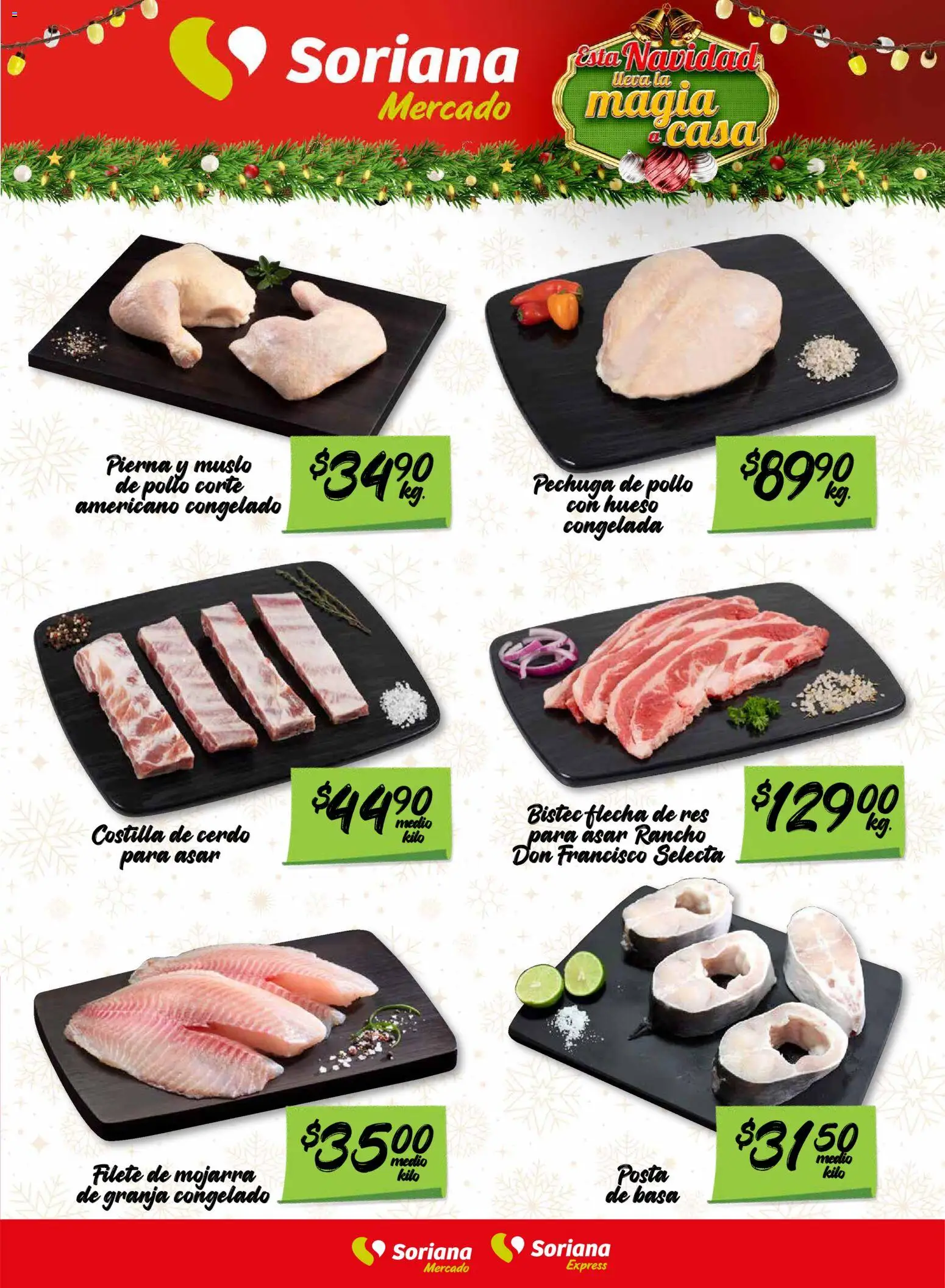 Nuevas ofertas de Soriana válidas en toda la República Mexicana desde el 28.11.2025. ¡Encuentra las mejores ofertas en Soriana - Fin de Semana Mercado: Saltillo y Torreón! | Página: 7 | Productos: Pollo, Cerdo, Res