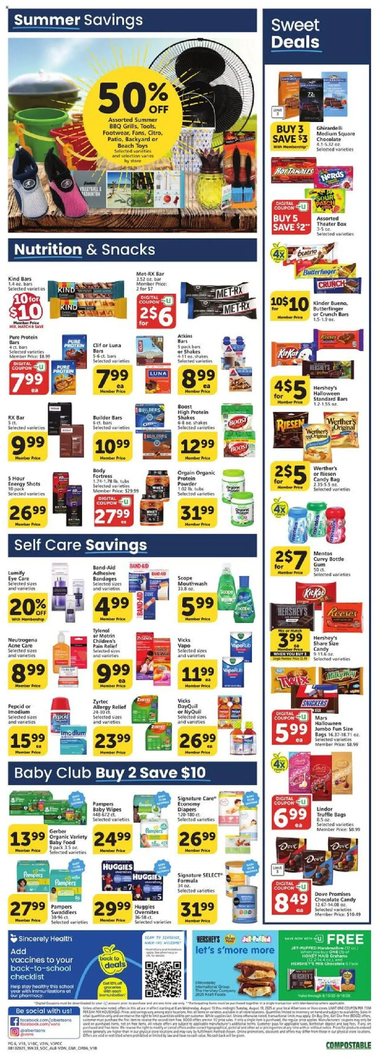 Vons Weekly Ad - valid from 13.08.2025 | Page: 5 | Products: Box, Milk, Baby food, Bag