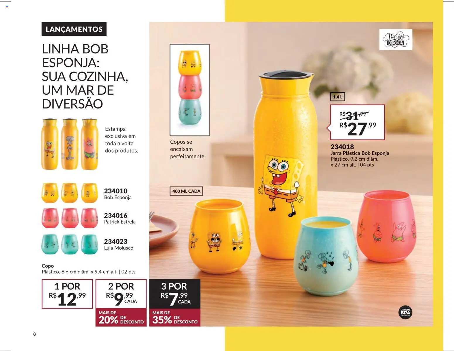 Avon Folheto - válido de 15.01.2026 | Página: 8 | Produtos: Esponja, Lula, Jarra, Copos